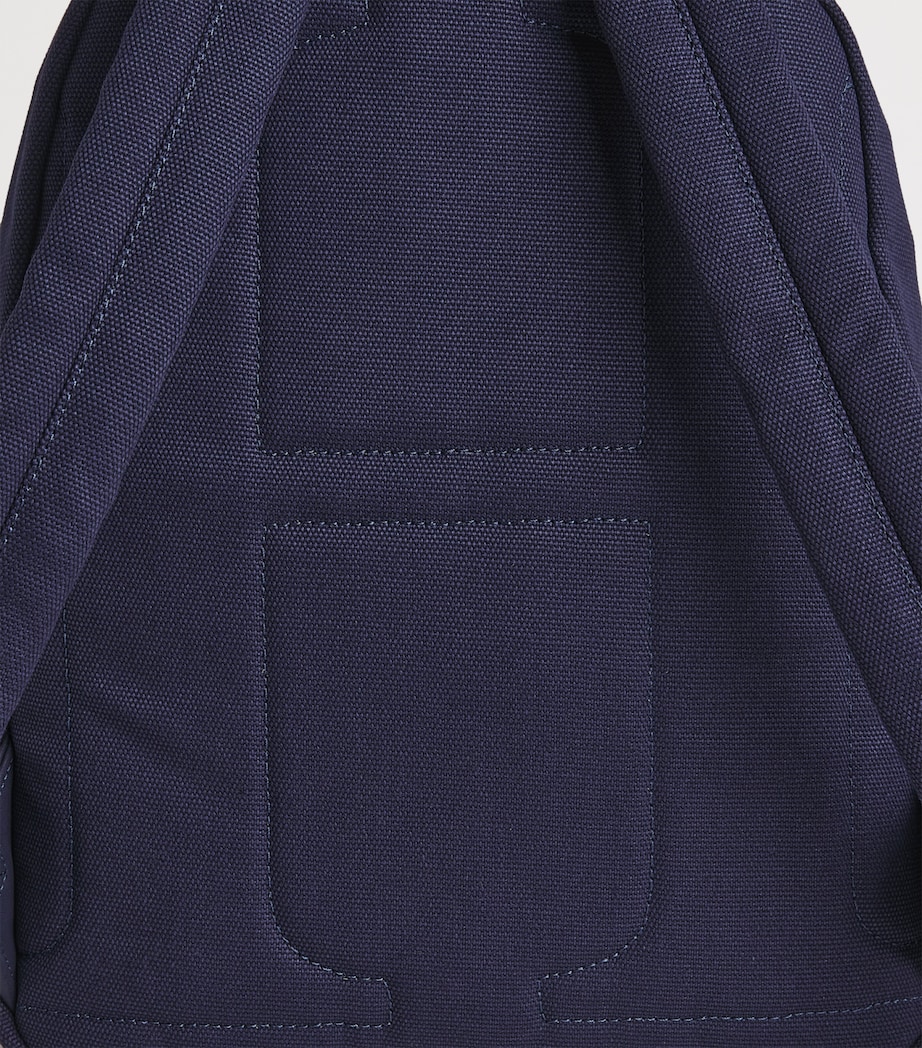 Harrods Cotton Embroidered Emblem Backpack Navy Image 3