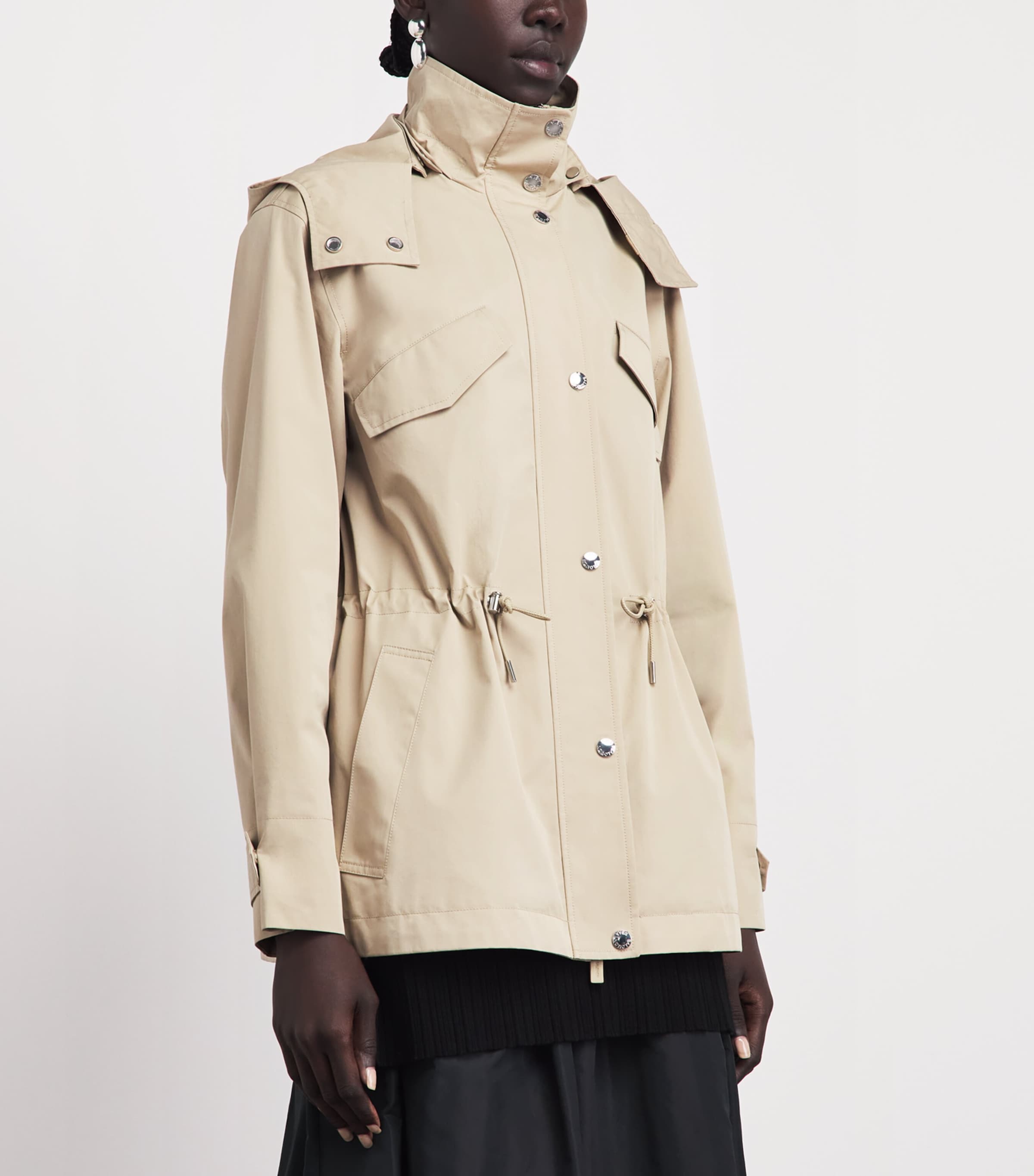 Yves Salomon Womens Cotton-Blend Waterproof Hooded Parka Image 4