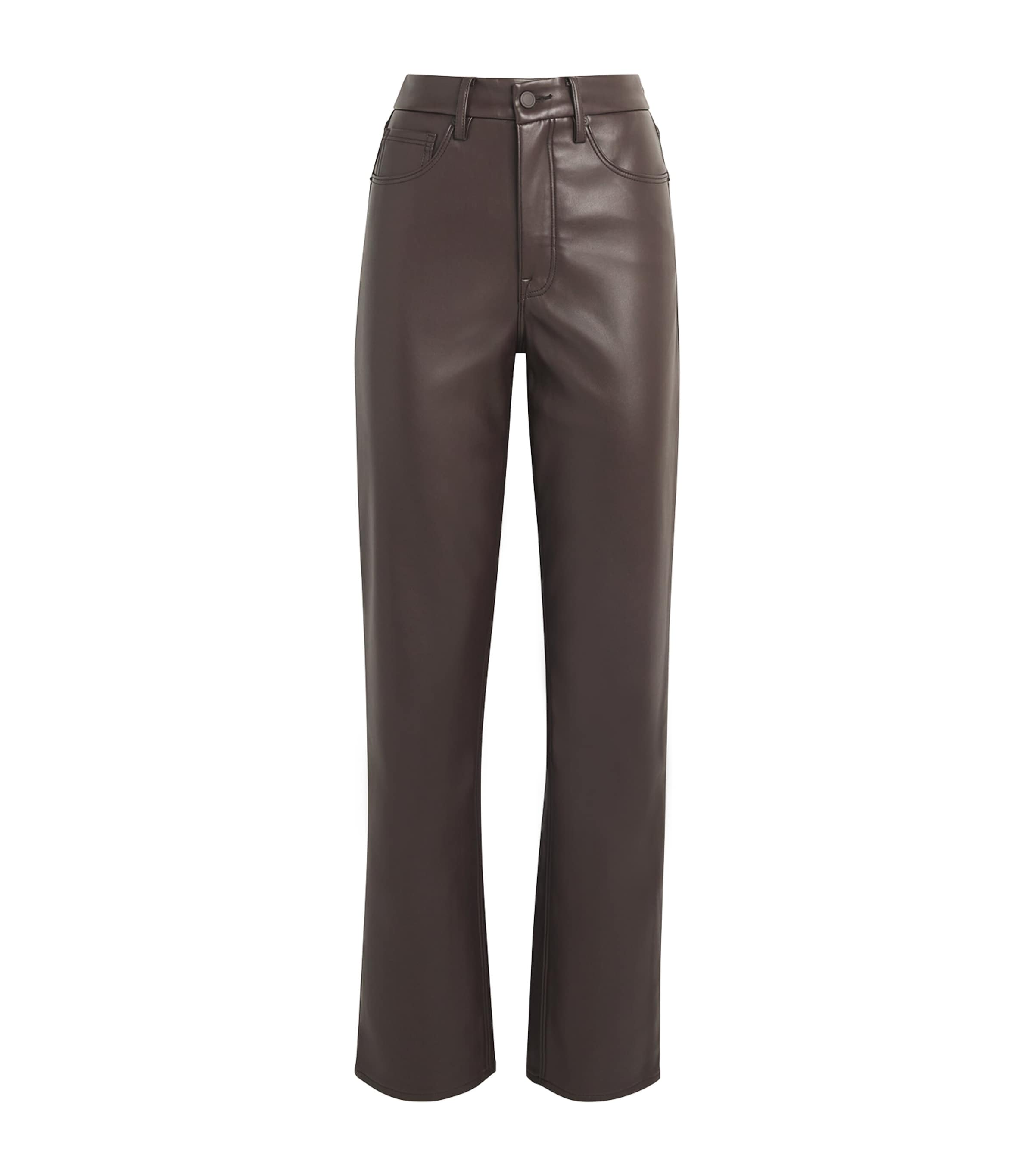 Good American Better Than Leather Faux Leather Good Icon Pants In Brown