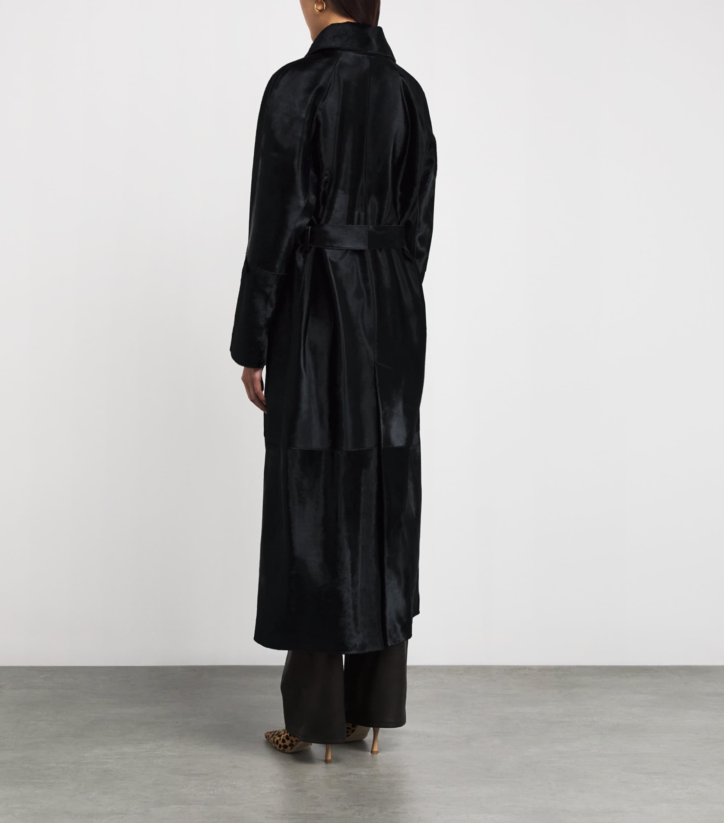 Ponyhair Althea Belted Coat OBSIDIAN BLACK Image 4