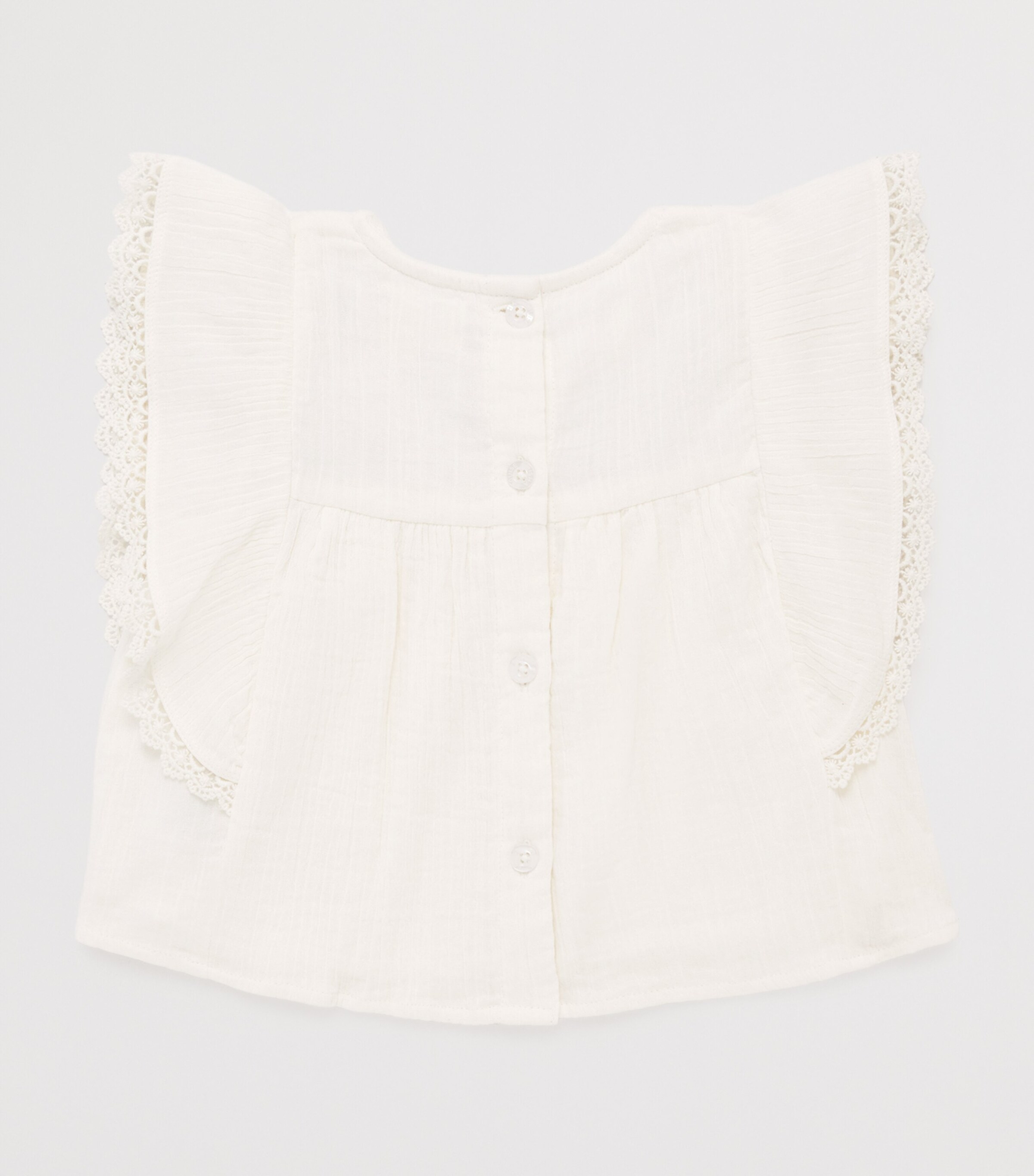 Louise Misha Cotton Embroidered Malya Blouse (6-24 Months) White Image 2