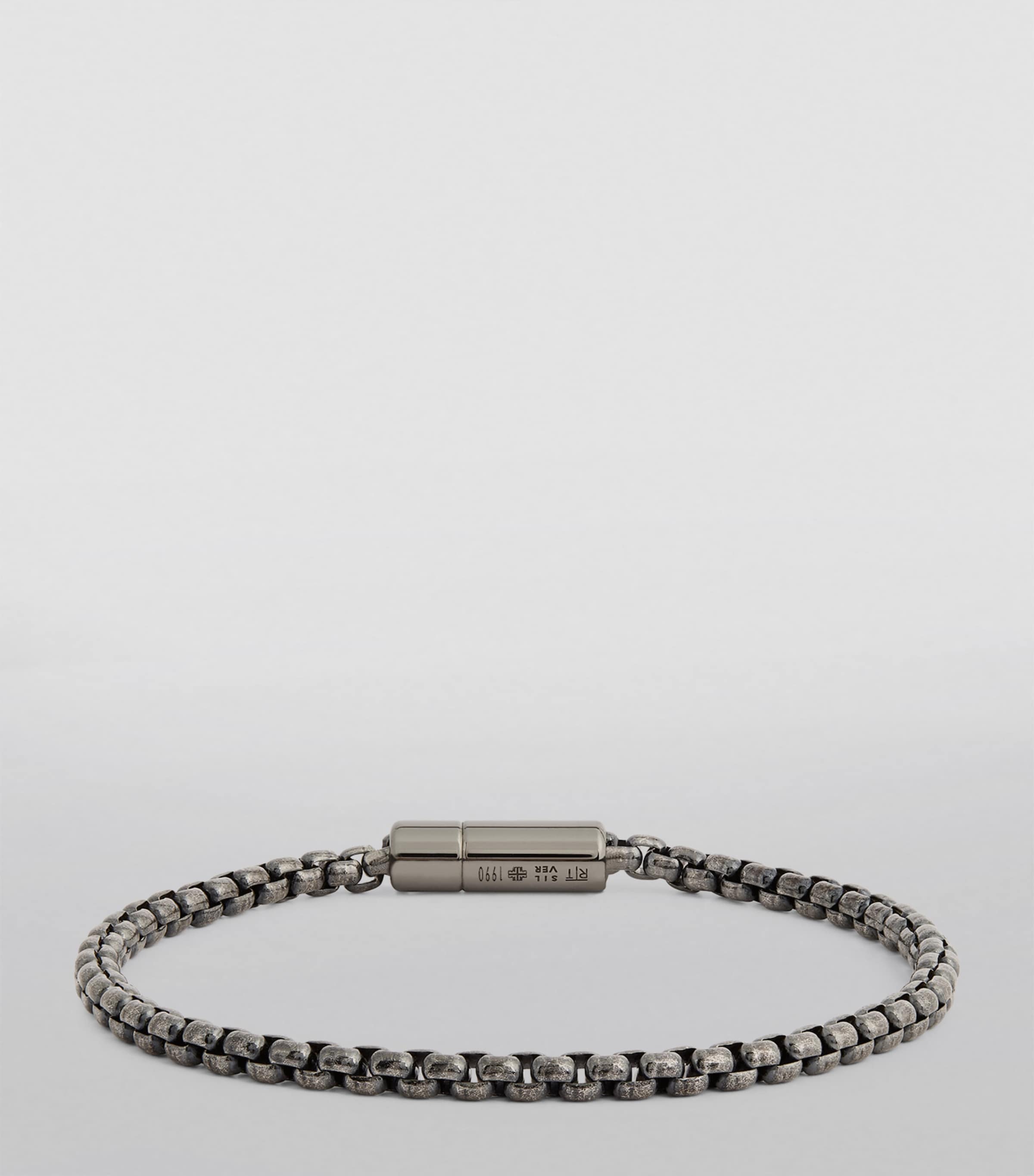 ¨TATEOSSIAN.Silver925 chain bracelet Pop Sleek Box Chain Bracelet In Black Ruthenium Plated