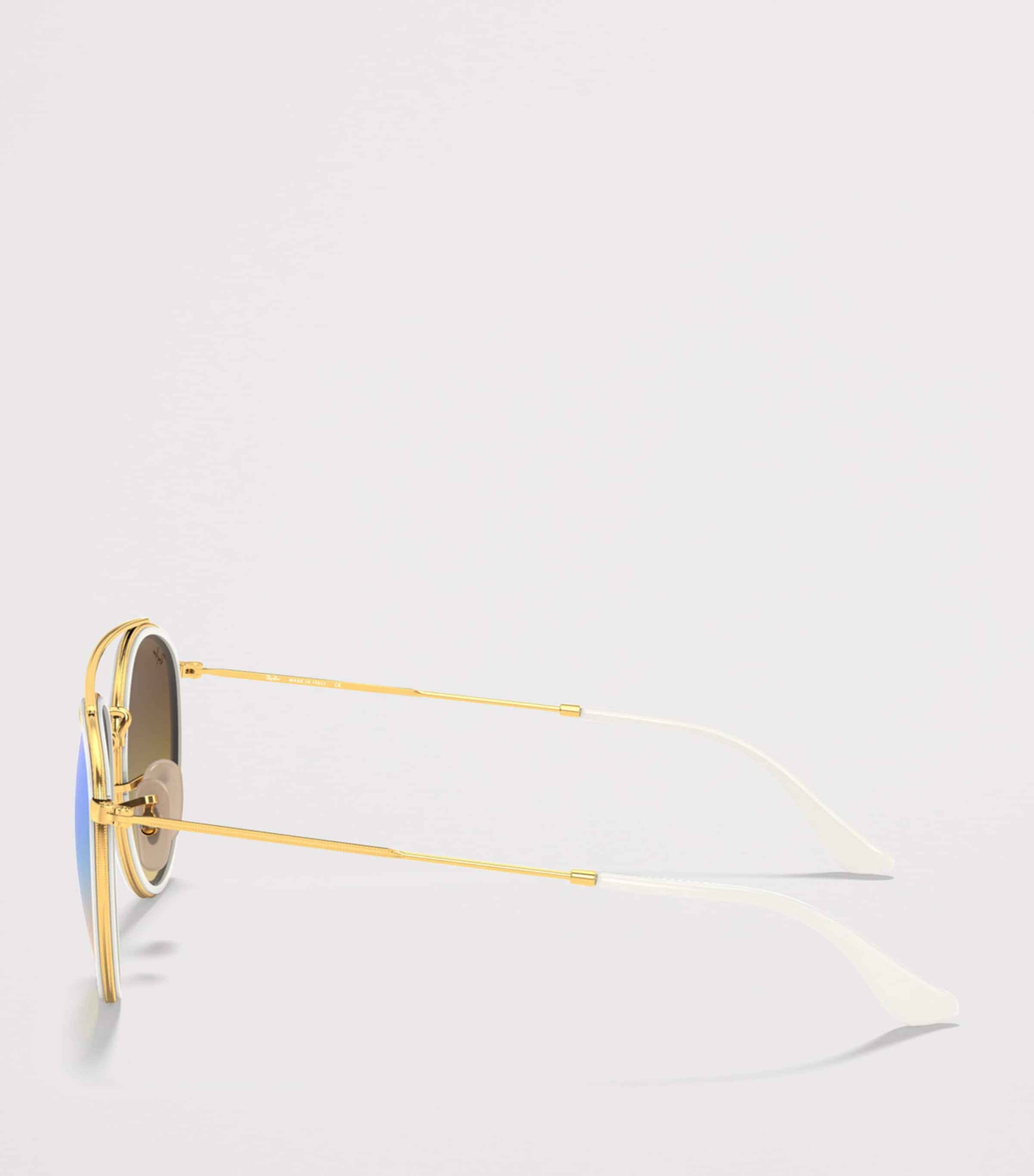 Ray-Ban Round Double-Bridge Sunglasses Gold Image 3