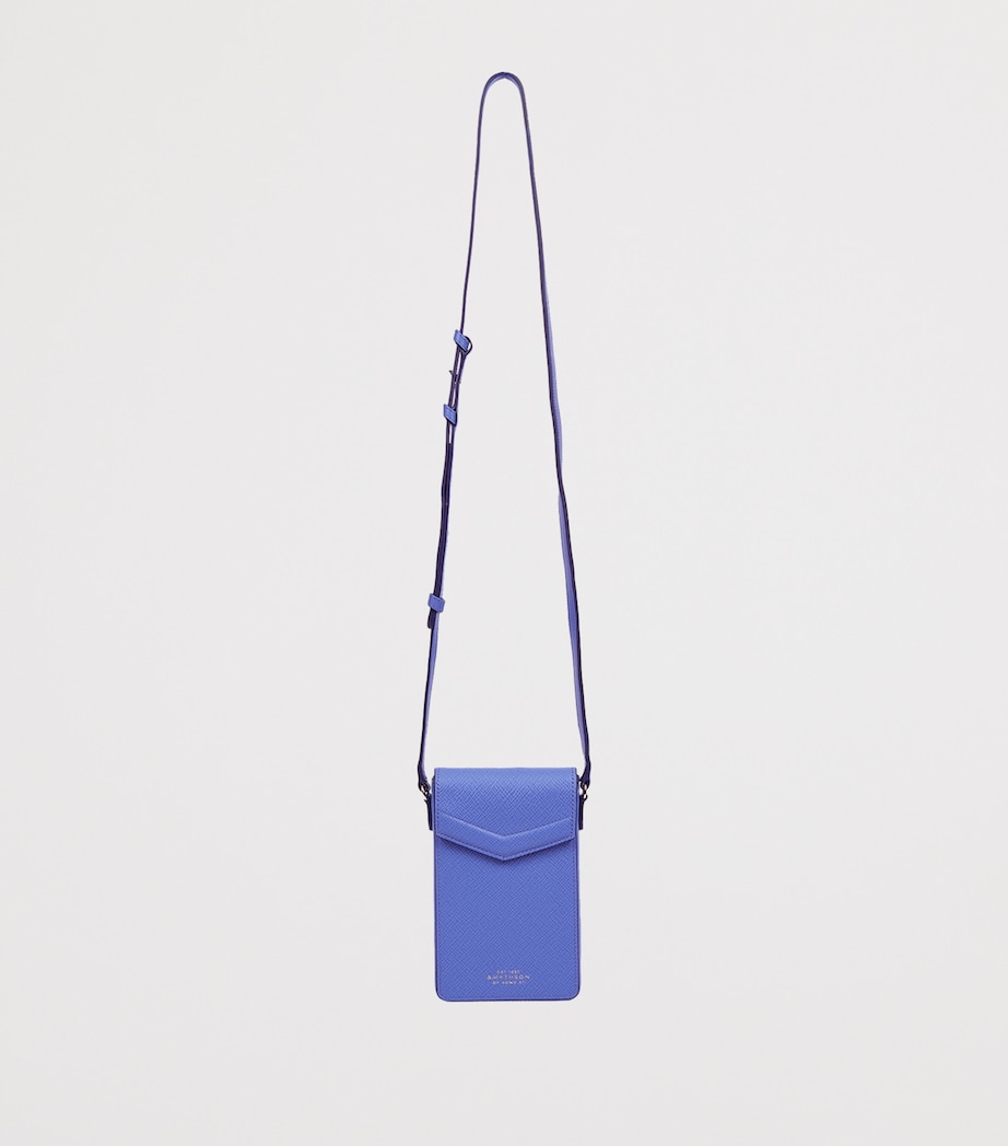 Smythson Calfskin Panama Envelope Phone Case U Violet Image 5