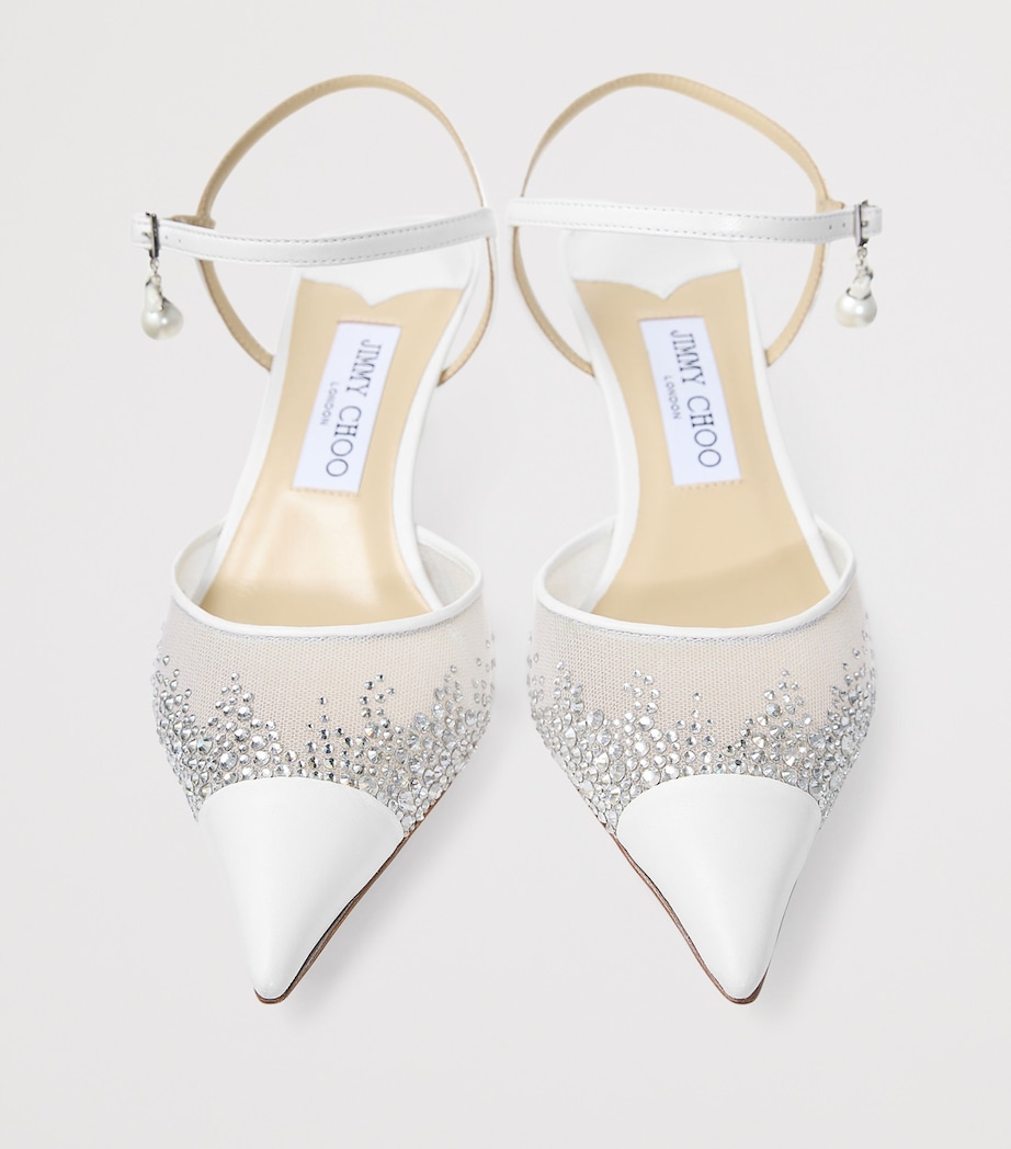 Aren SB 45 Mesh-Leather Pumps WHITE/CRYSTAL Image 3