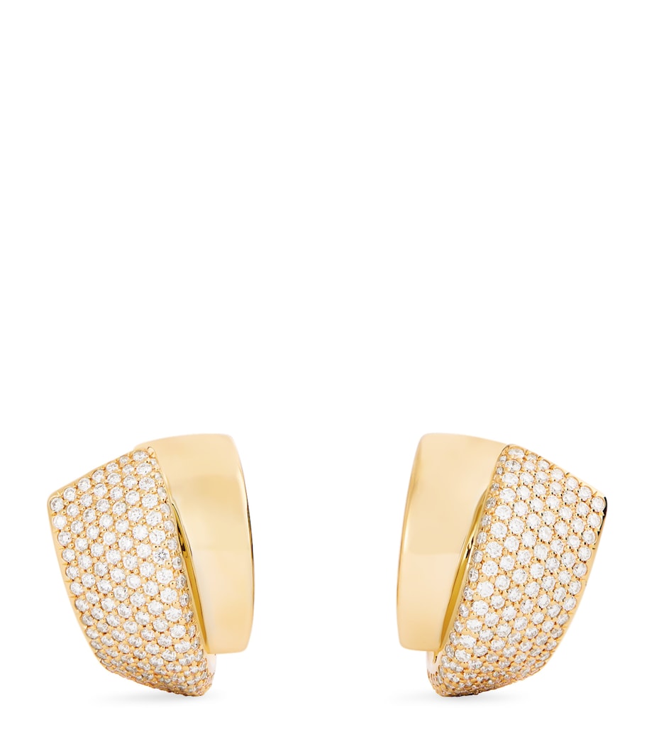 Large Yellow Gold and Diamond Divino Earrings YELLOW GOLD Image 1