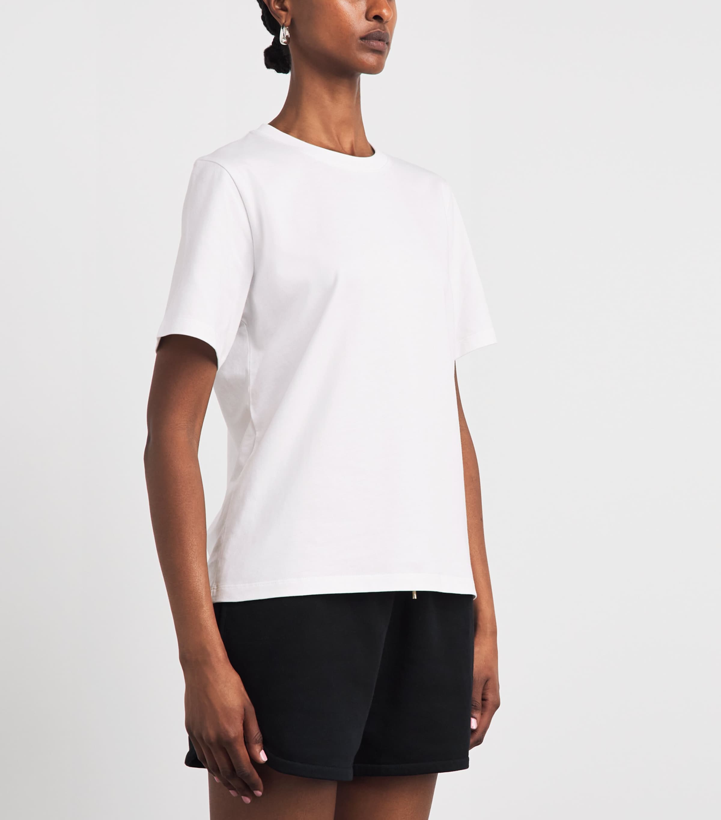 Harrods Womens Cotton Crew-Neck T-Shirt White Image 4