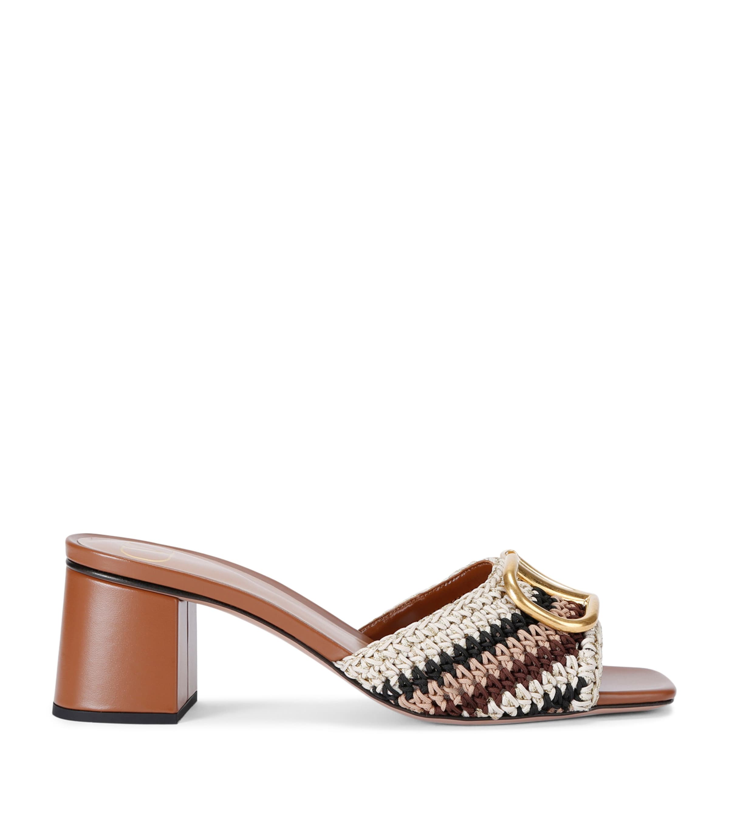 Shop Valentino Crochet Heeled Mules 60 In Beige