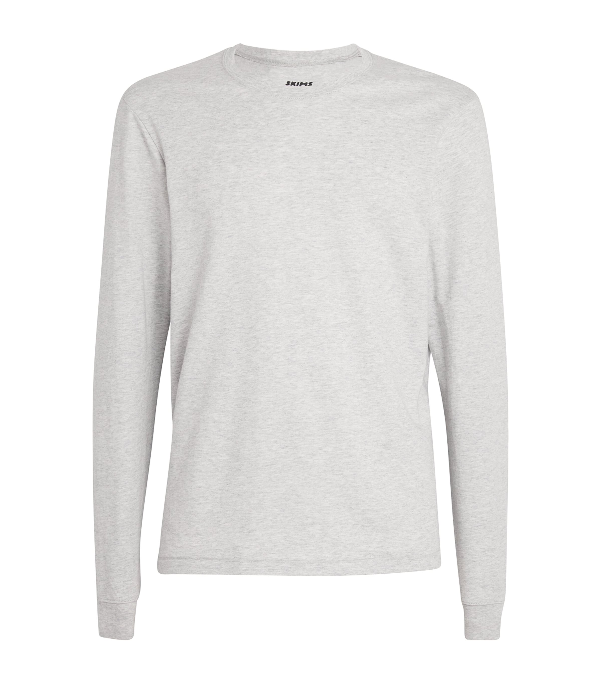 Cotton Long-Sleeve T-Shirt LIGHT HEATHER GREY Image 1