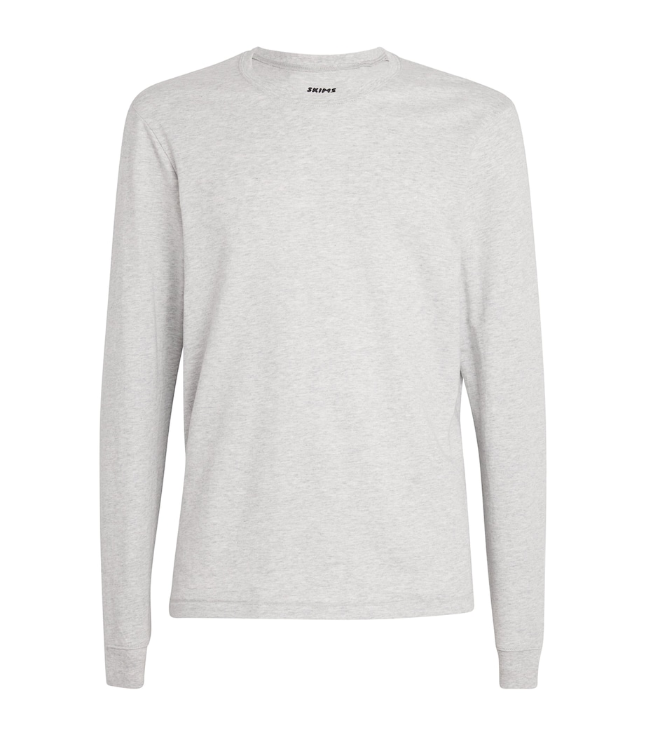 Cotton Long-Sleeve T-Shirt LIGHT HEATHER GREY Image 1