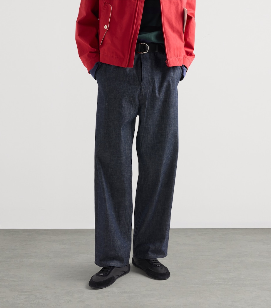 Prada Mens Regular-Fit Raw Denim Jeans Image 3