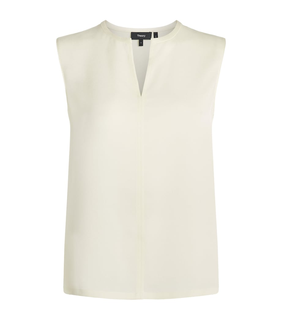 Theory Womens Split-Neck Shell Top Lemongrass Image 1