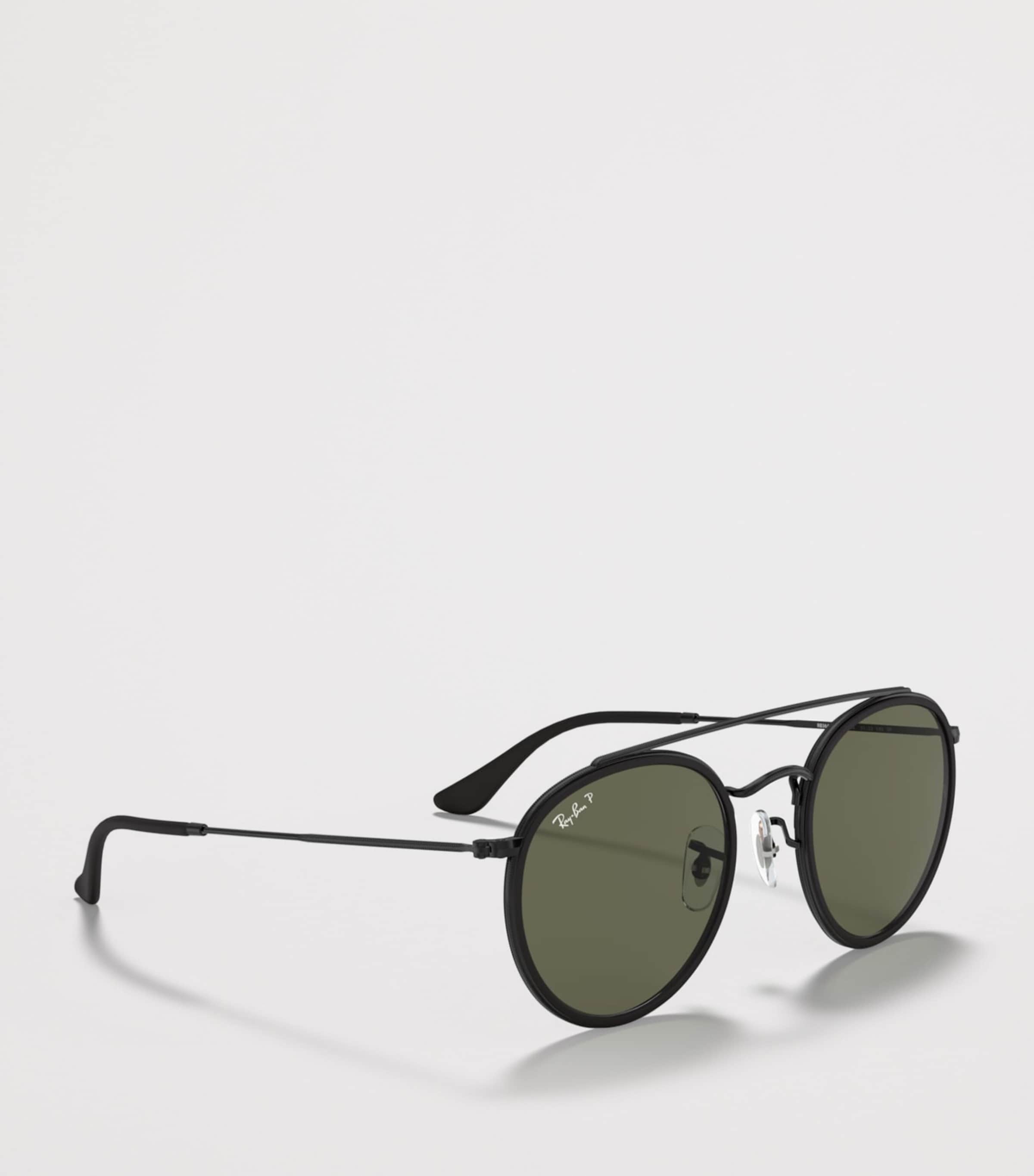 Ray-Ban RB3647N Double Bridge Round Sunglasses Black Image 6