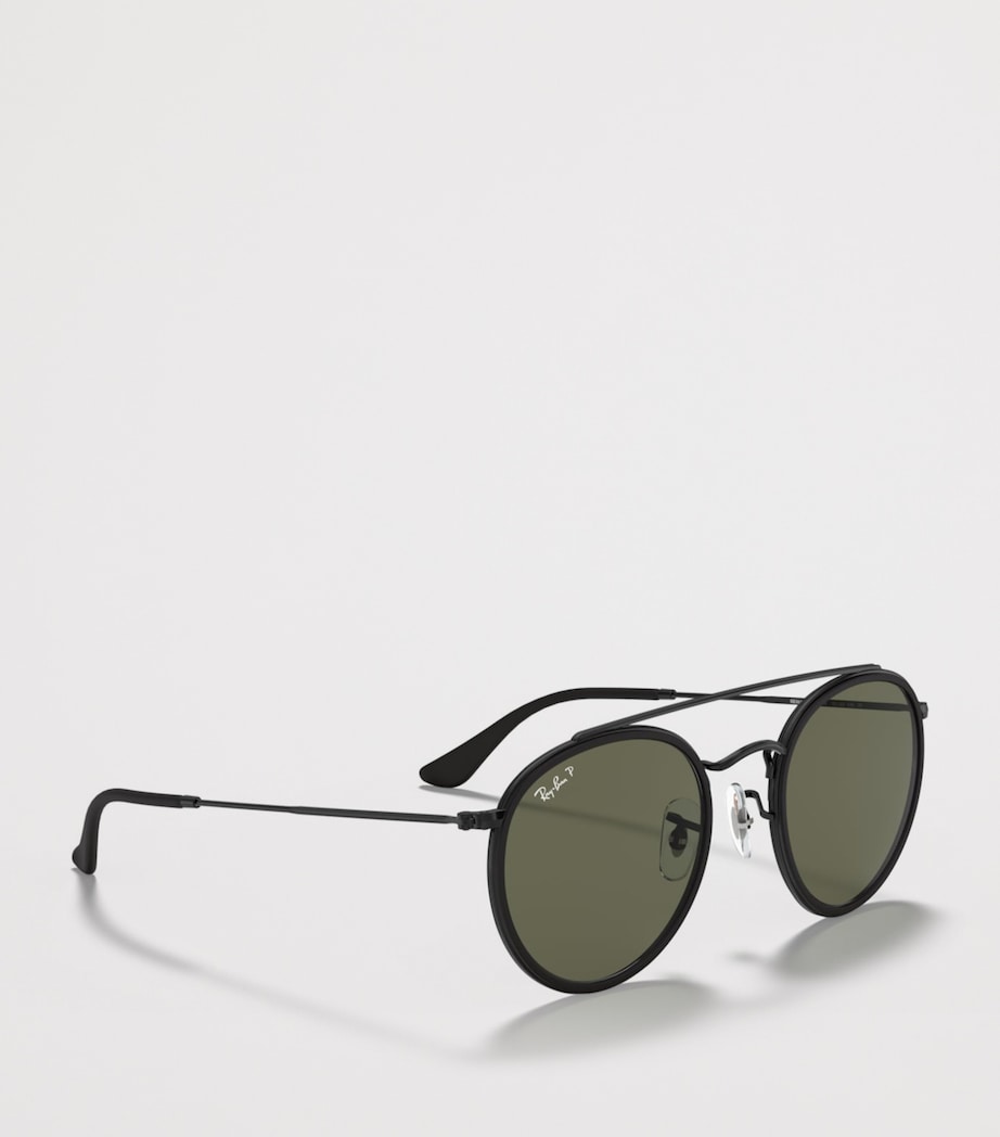Ray-Ban RB3647N Double Bridge Round Sunglasses Black Image 6
