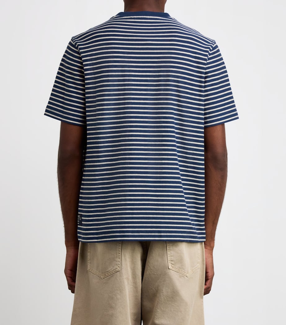 Cotton Frensham Stripe T-Shirt DARK DENIM Image 4