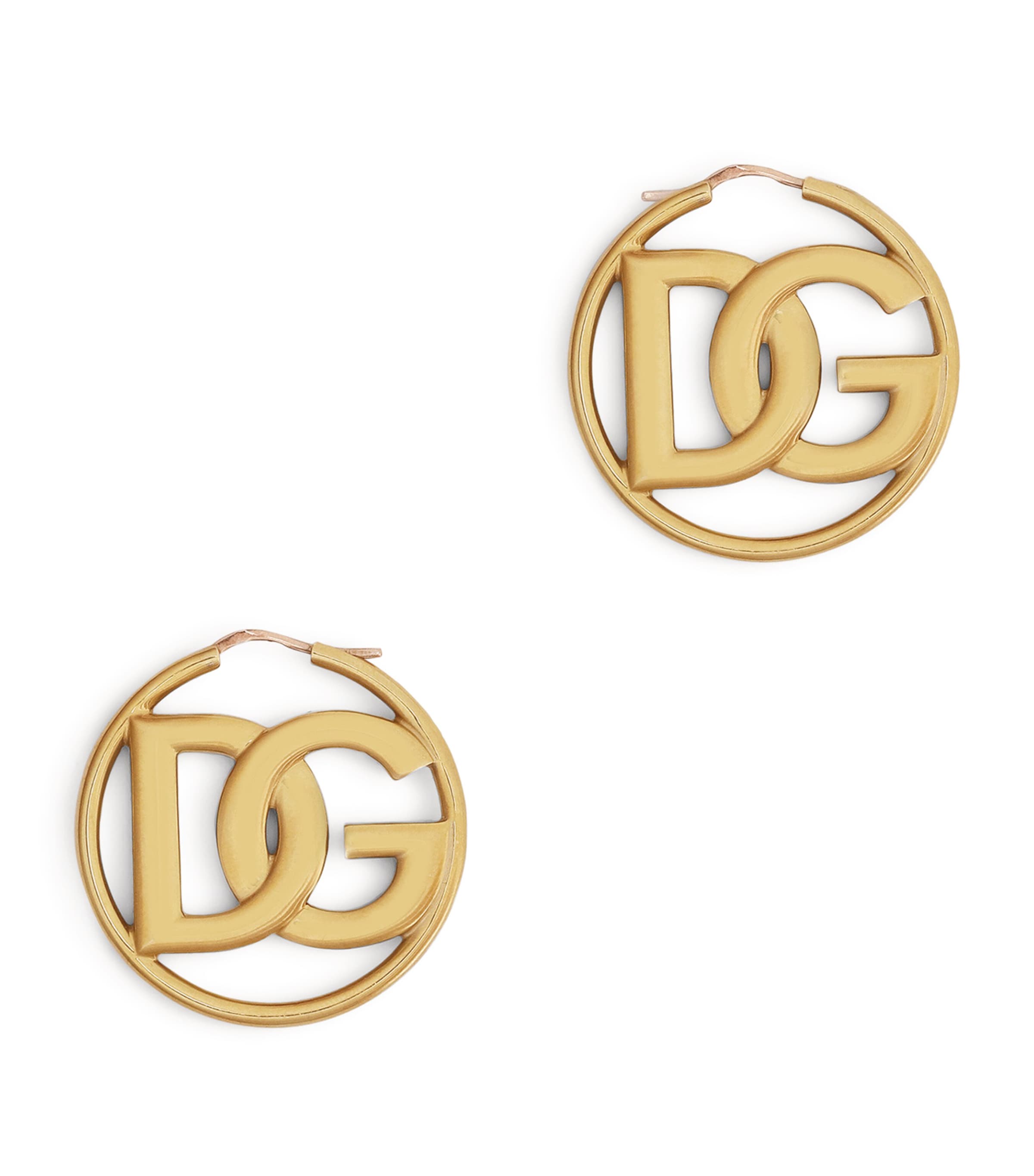 Dolce&Gabbana Logo Hoop Earrings Gold Image 2