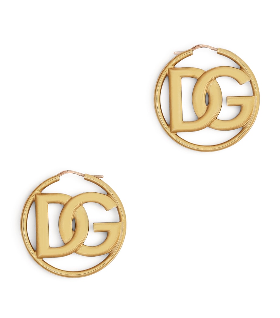 Dolce&Gabbana Logo Hoop Earrings Gold Image 2