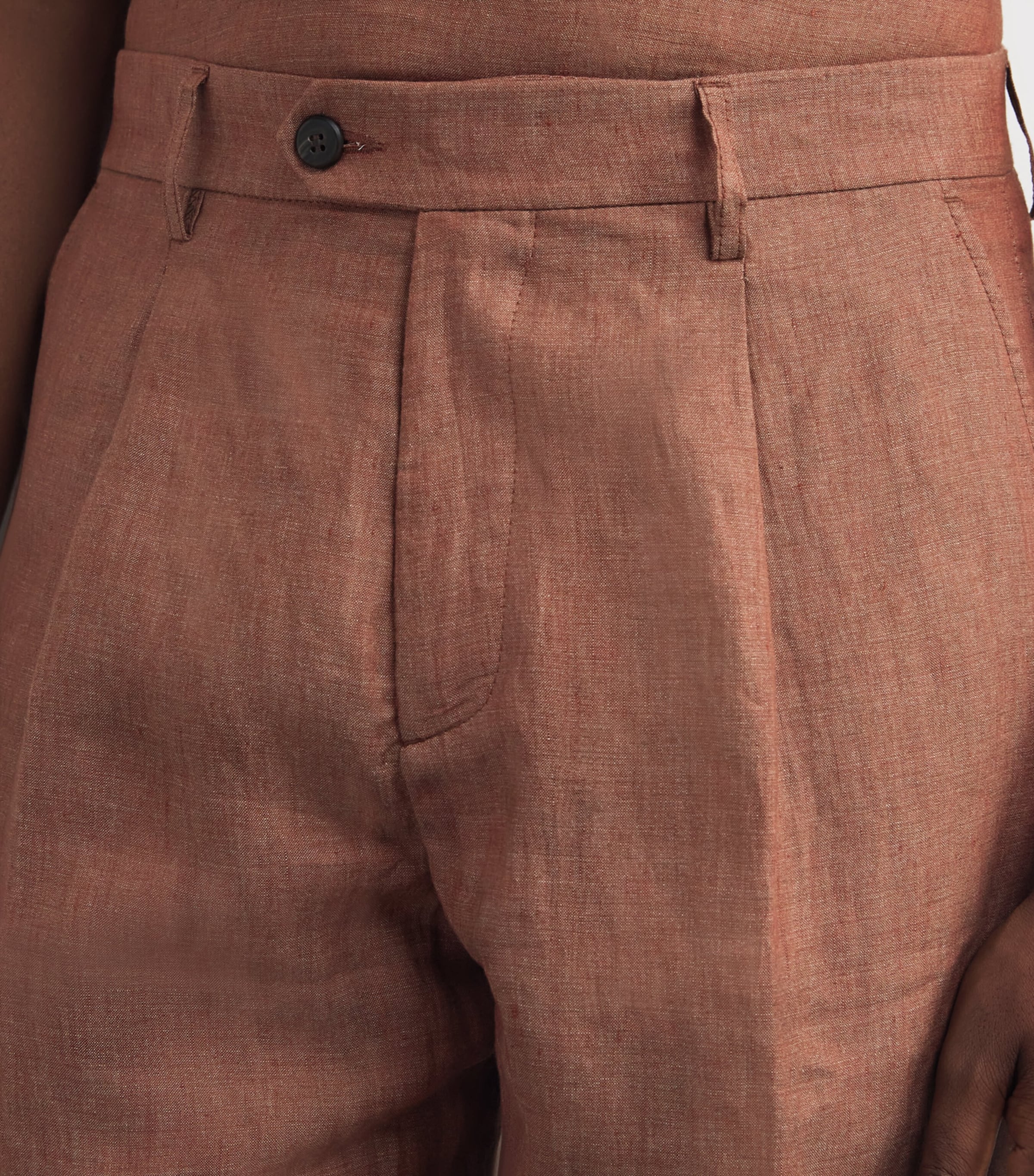 x Harrods Linen Tailored Trousers VICUNA Image 6