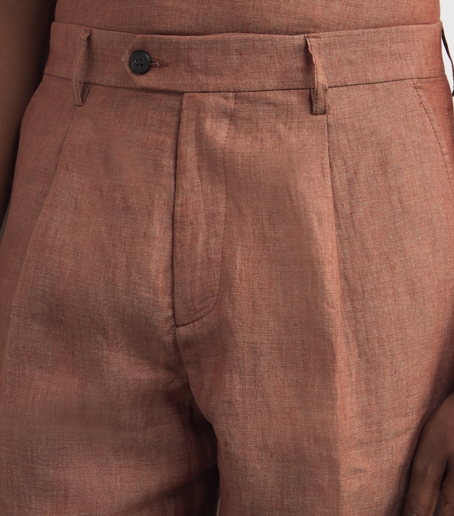 x Harrods Linen Tailored Trousers VICUNA Image 6