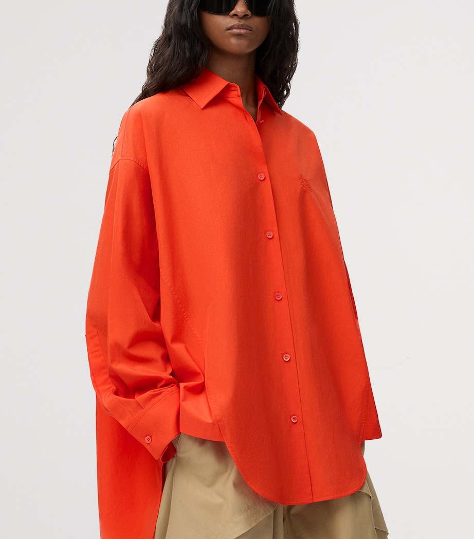 LOEWE Womens x Paula's Ibiza Cotton-Blend Anagram Shirt Orange Image 3