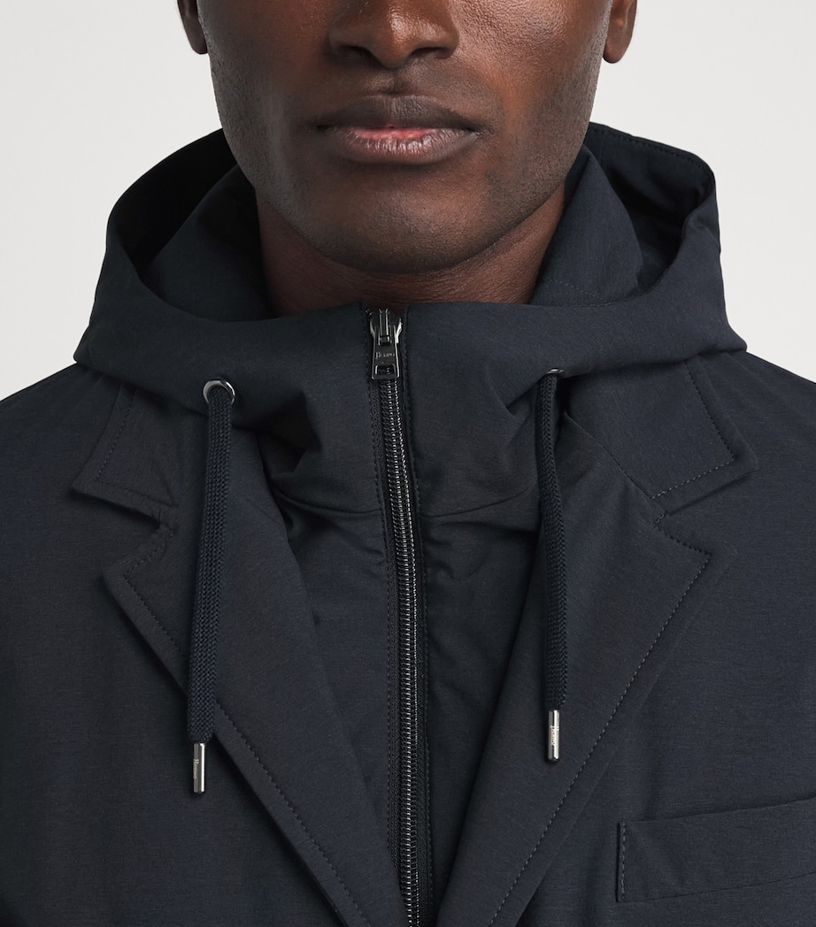 Herno Mens Hooded Jacket Blue Image 3