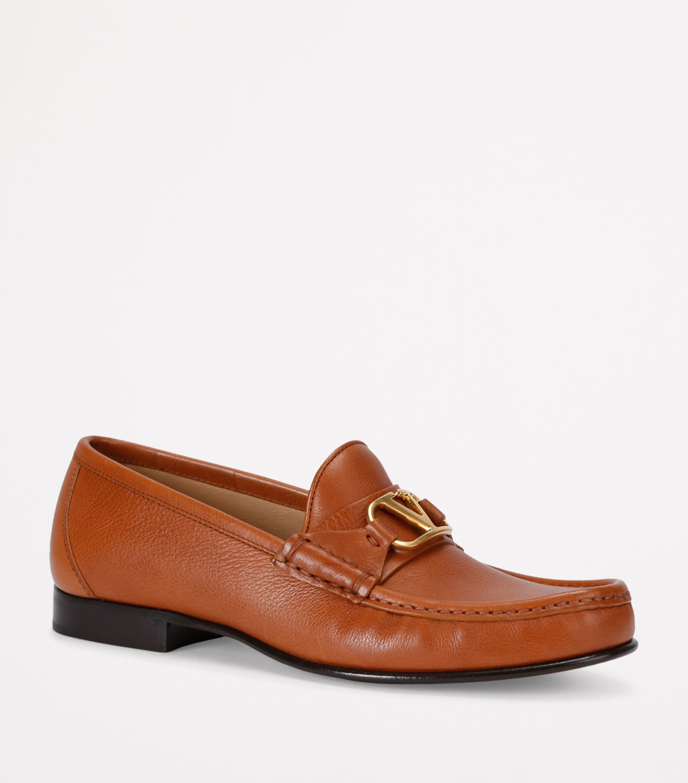 Leather VLogo Loafers MID BROWN Image 3