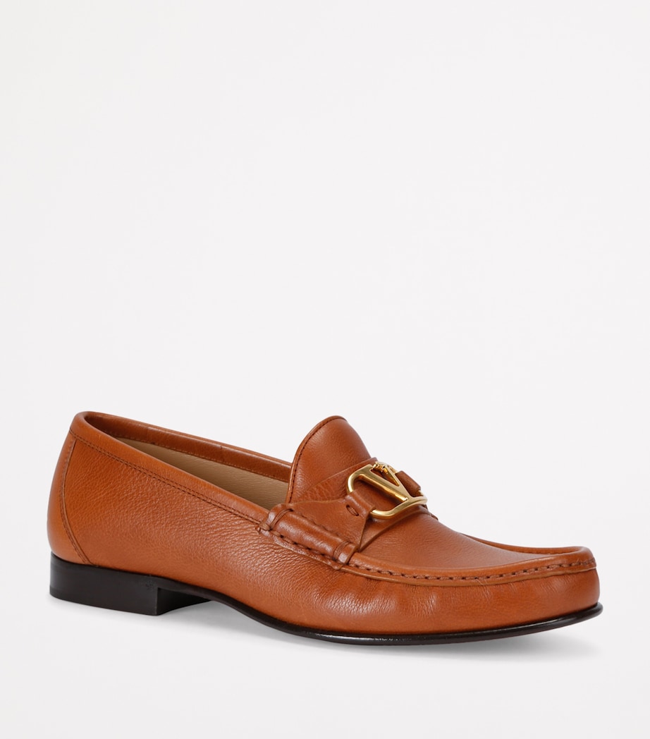 Leather VLogo Loafers MID BROWN Image 3