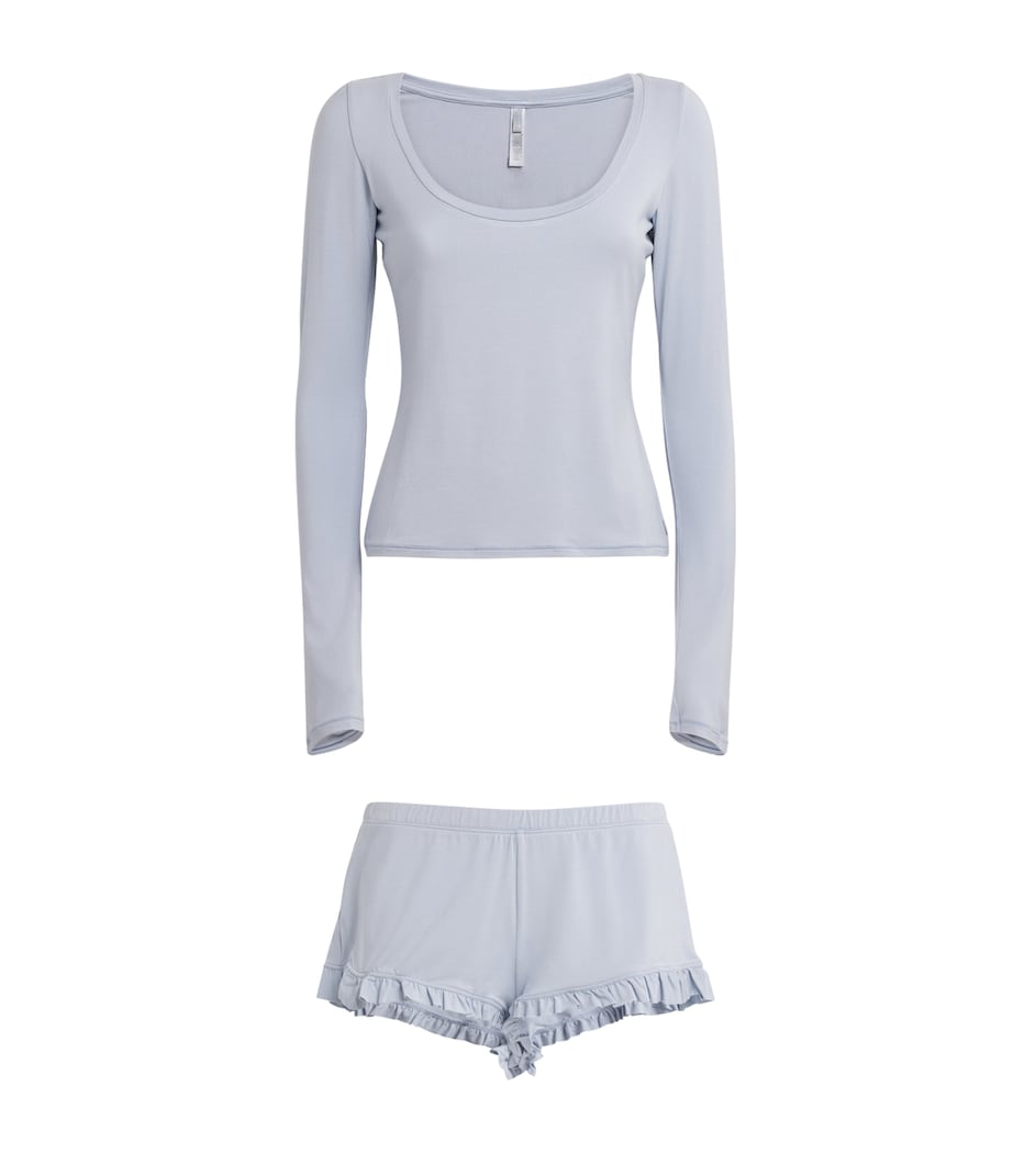 Modal-Blend Long-Sleeve Pyjama Set ZEN BLUE Image 1