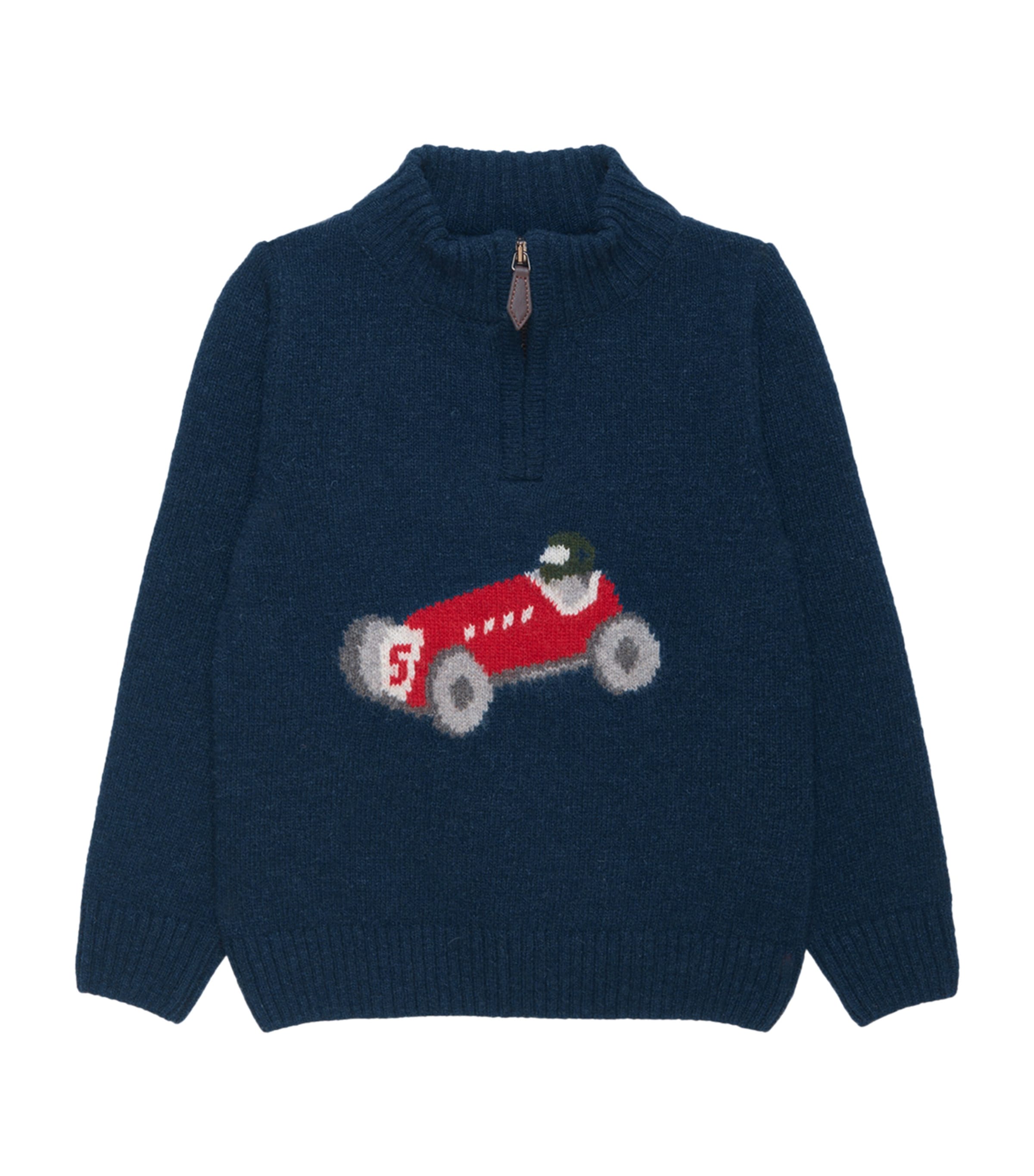 Shop Trotters Henry Half-zip Sweater In Blue