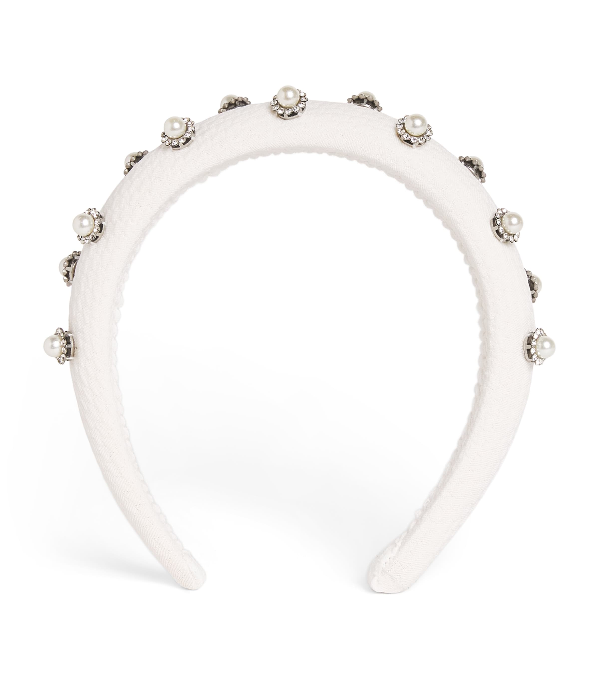 Shop David Charles Studded Headband In Ivory