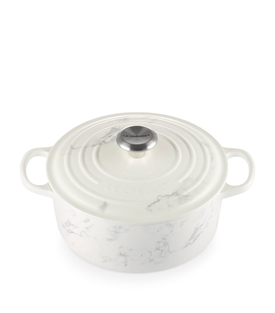 Cast Iron Round Casserole Dish (24cm) MARBLE Image 1