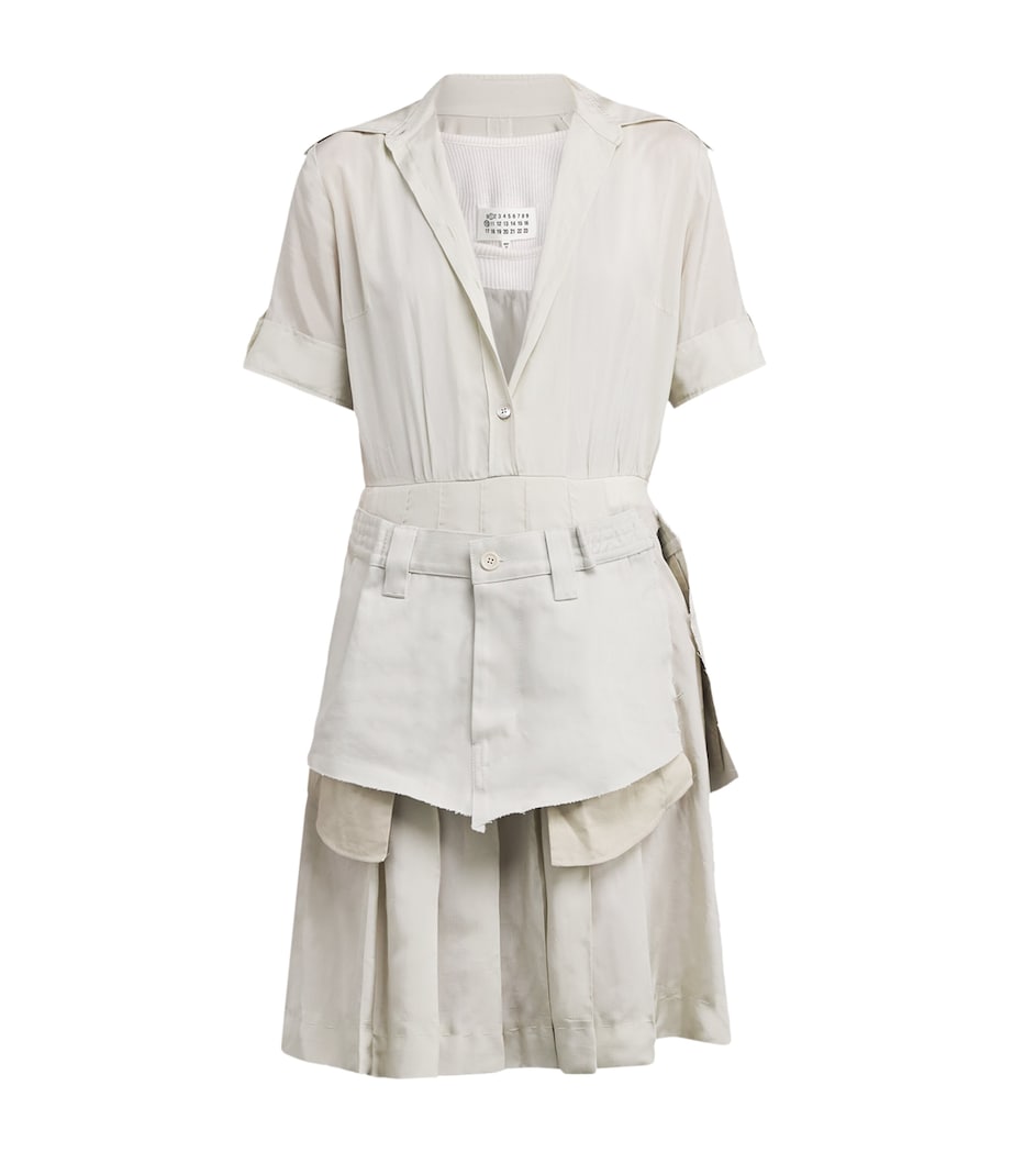 Maison Margiela Womens Layered Convertible Midi Dress Healing Aloe And Pearl Image 1