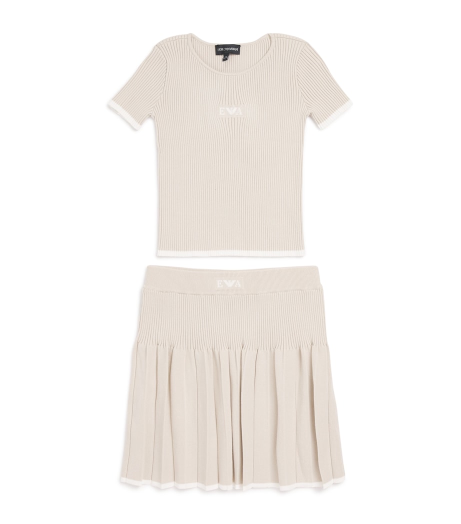 Knitted Top and Skirt Set (4-14 Years) FRENCH OAK Image 1
