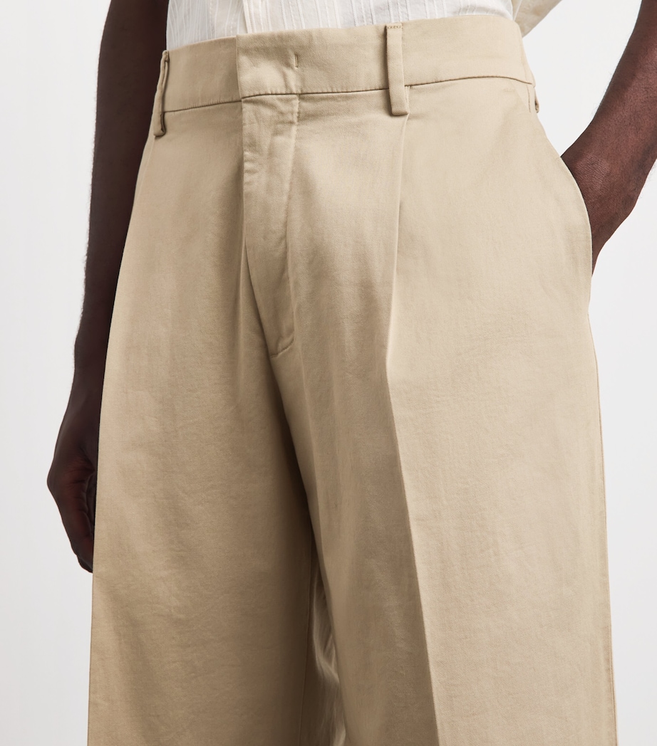 NN.07 Mens Stretch-Organic Cotton Kay Pleated Trousers Desert Khaki Image 3