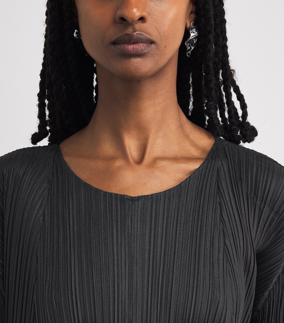 Pleats Please Issey Miyake Womens Mellow Pleats Midi Dress Black Image 3