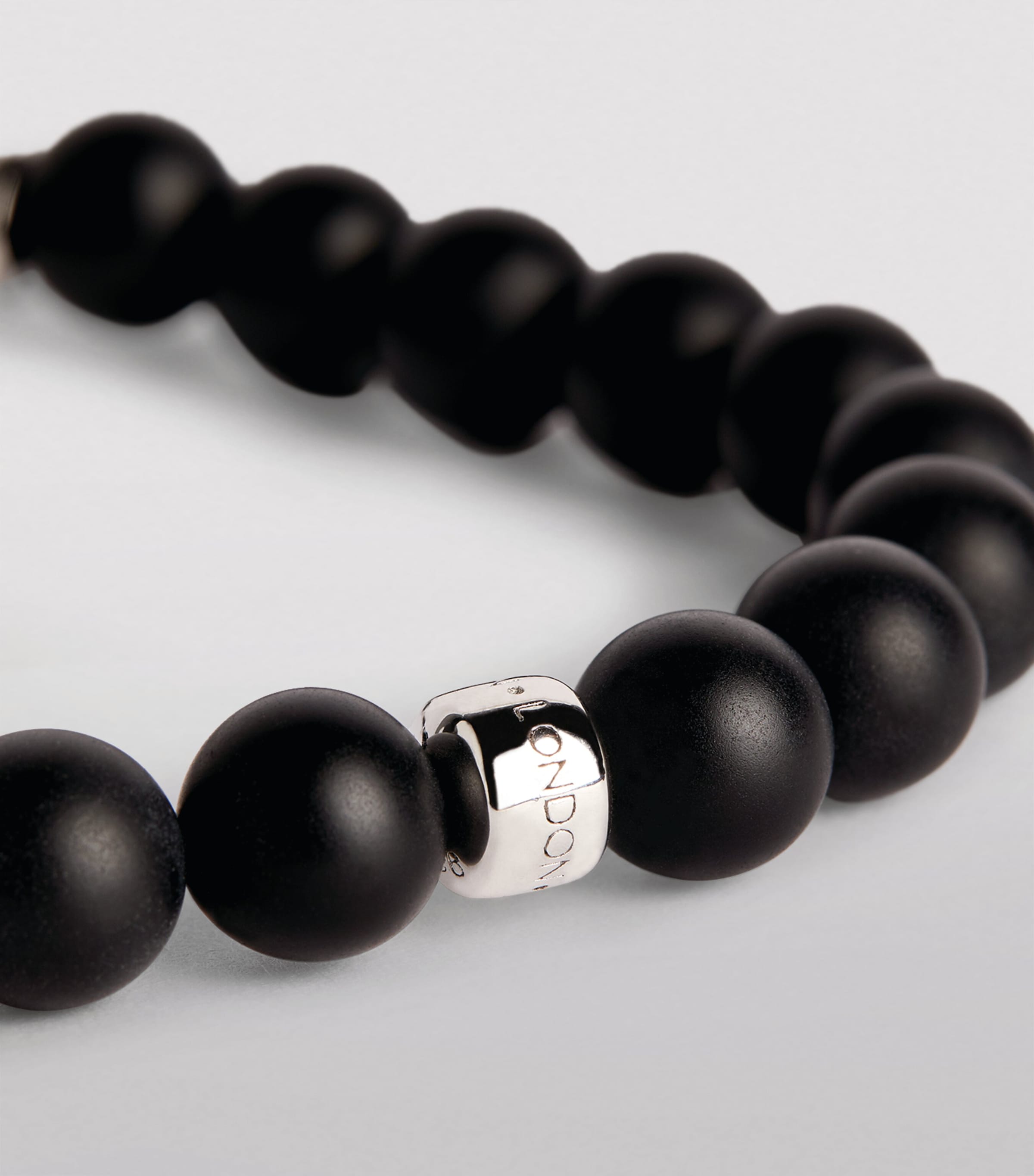 Sterling Silver Beaded Bracelet BLACK Image 6