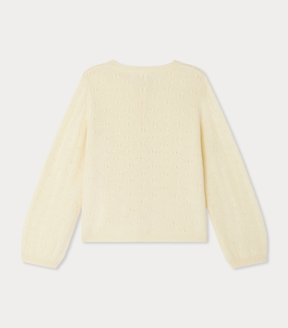 Wool Alpaca-Blend Cardigan (4-14 Years) JAUNE CLAIR Image 2