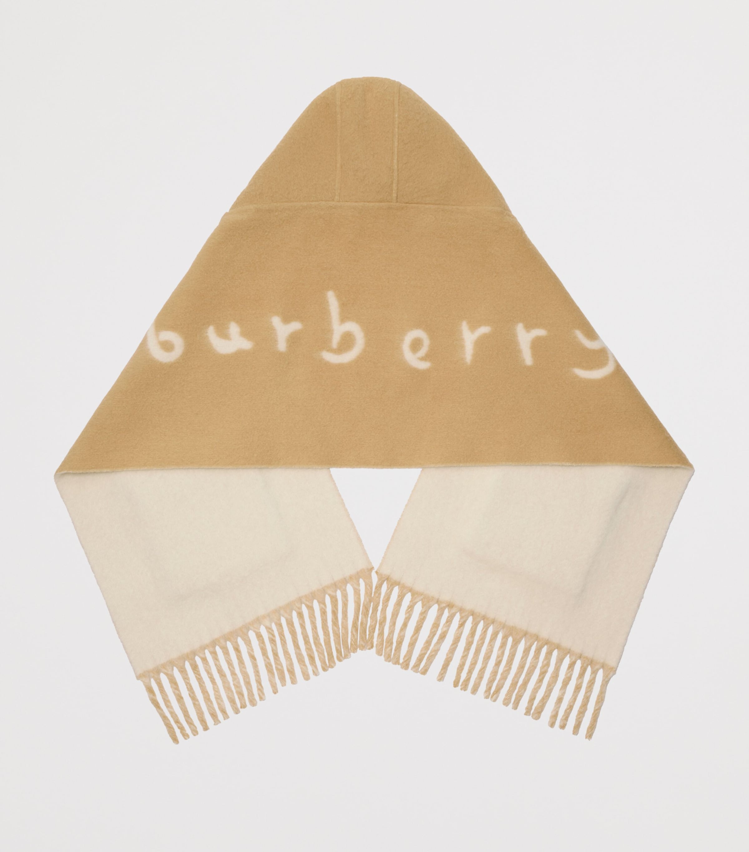 Wool-Blend Hooded Scarf SAND Image 3