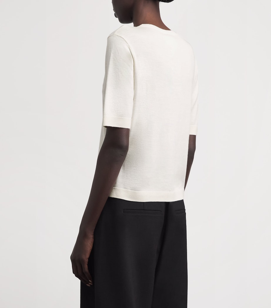 Almada Label Womens Wool-Silk-Cashmere Paloma T-Shirt Cream Image 5