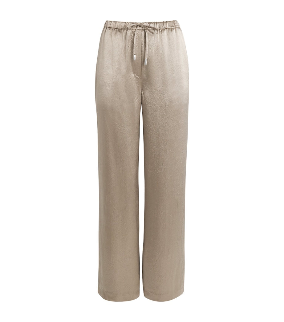 Satin Elliat Straight Tailored Trousers FADED OLIVE Image 1