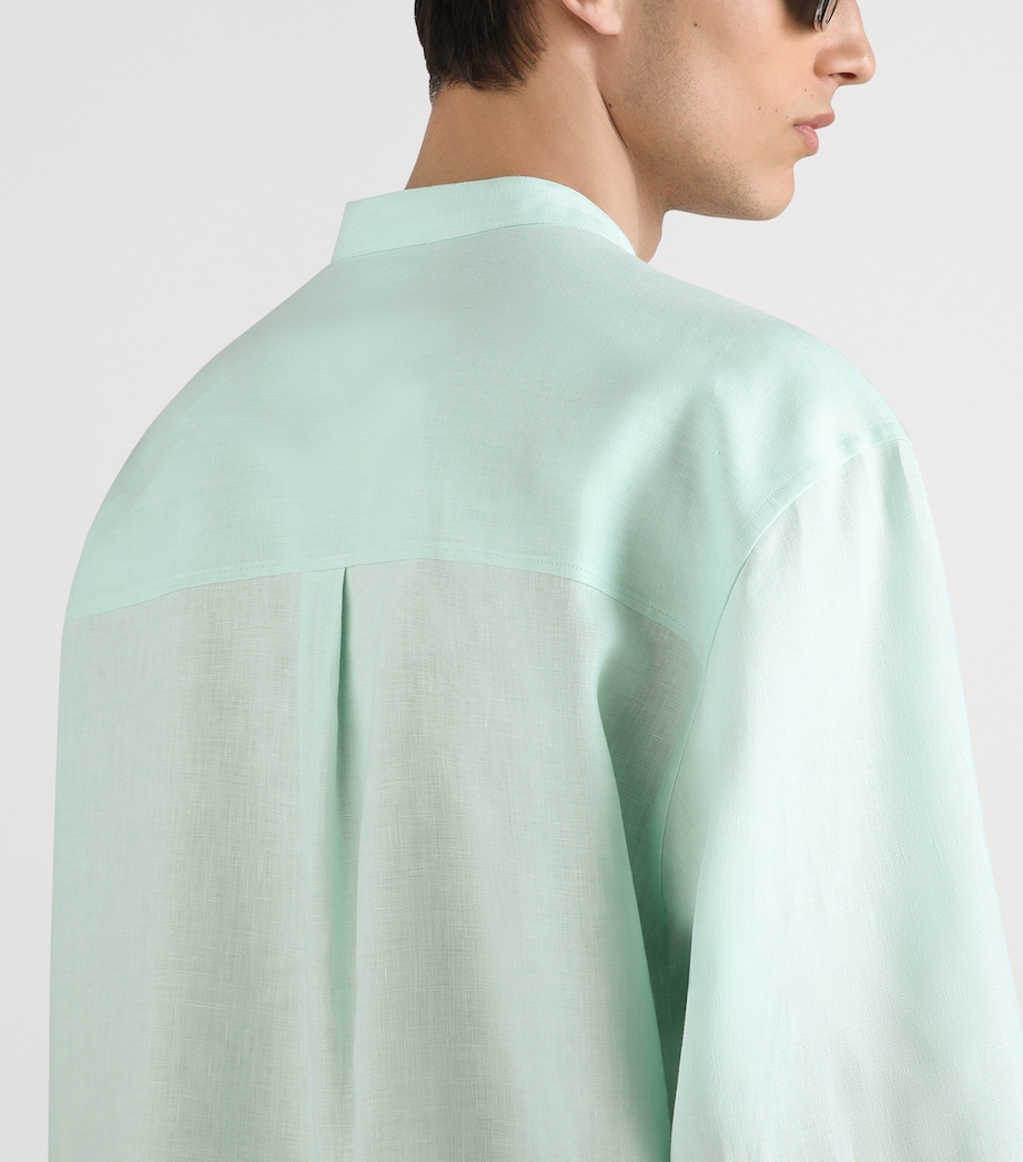 Dolce&Gabbana Mens Linen Shirt Water Light Bl Image 5
