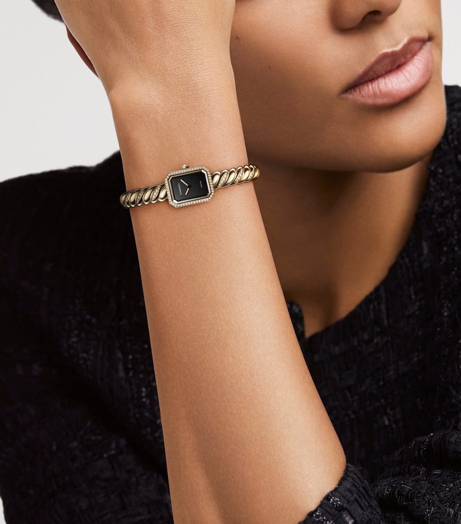 Yellow Gold and Diamond Première Galon Watch 19.7mm BLACK Image 2