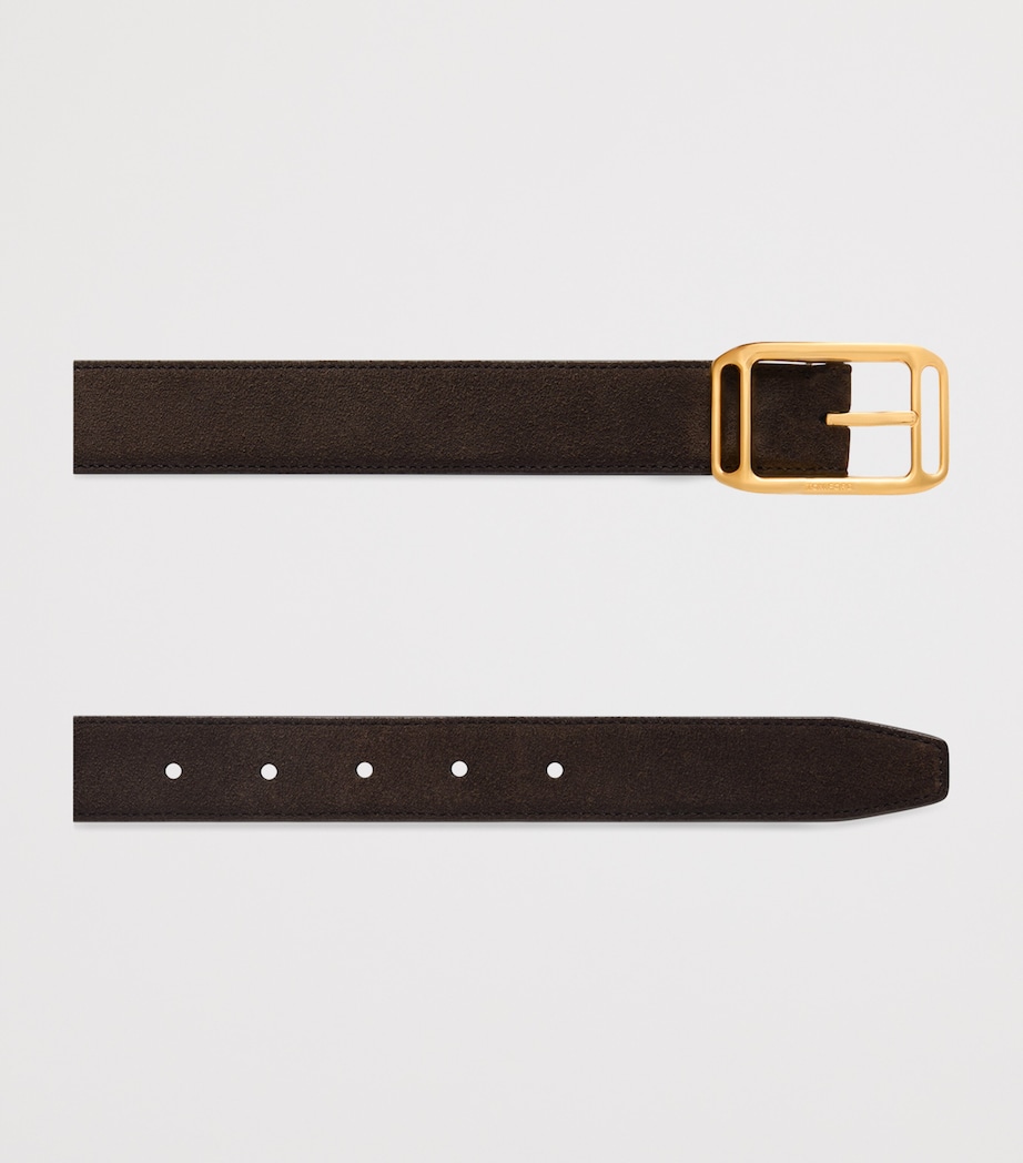 Suede Logo Buckle Belt 1B004 Image 2