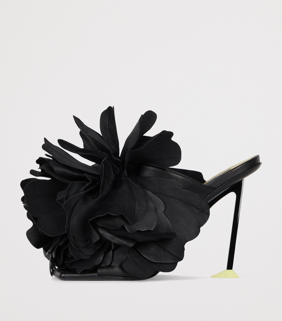 Givenchy Leather Boudoir Rose Heeled Mules 95 Black Image 3