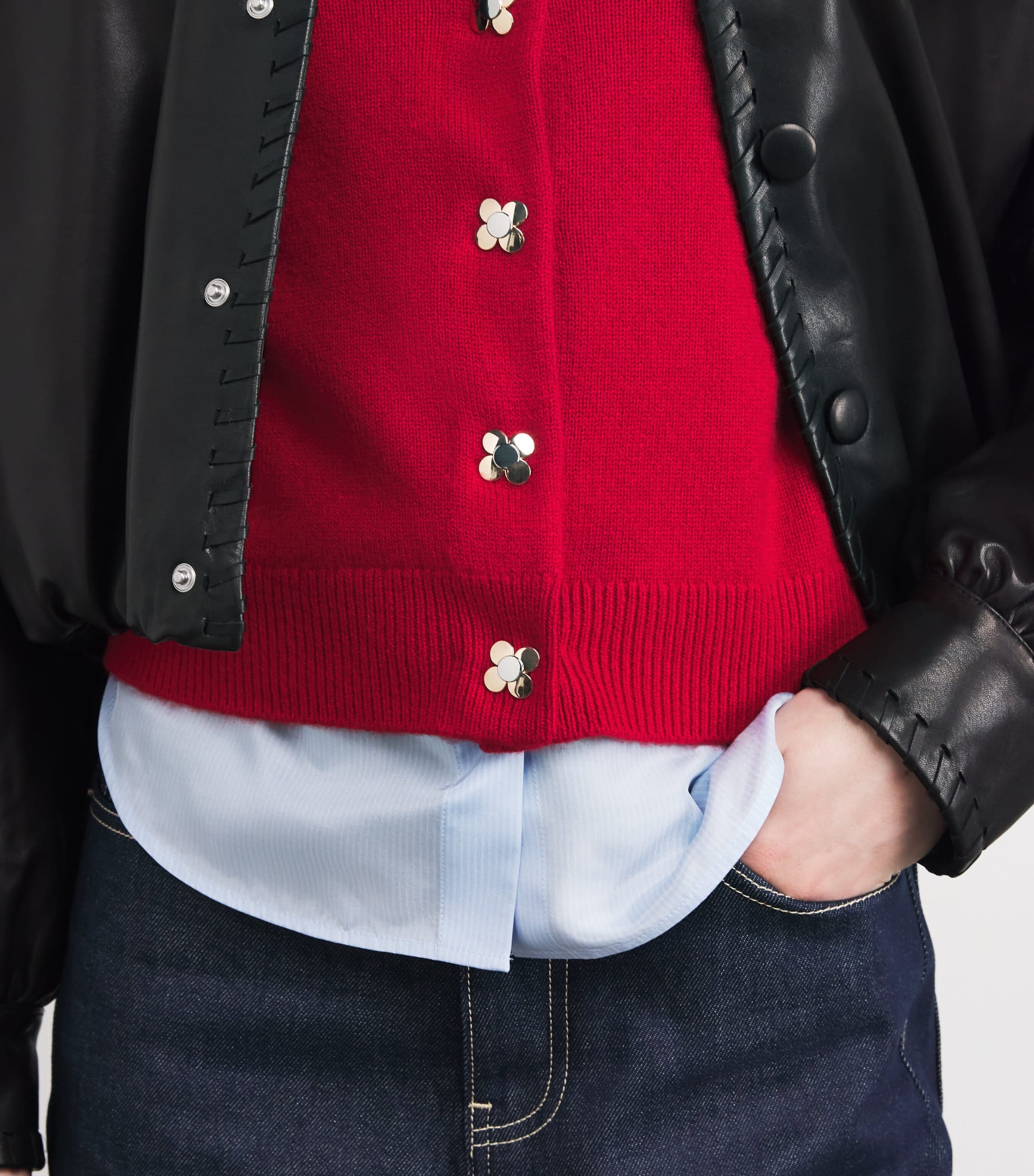 Cashmere Cardigan RED Image 6