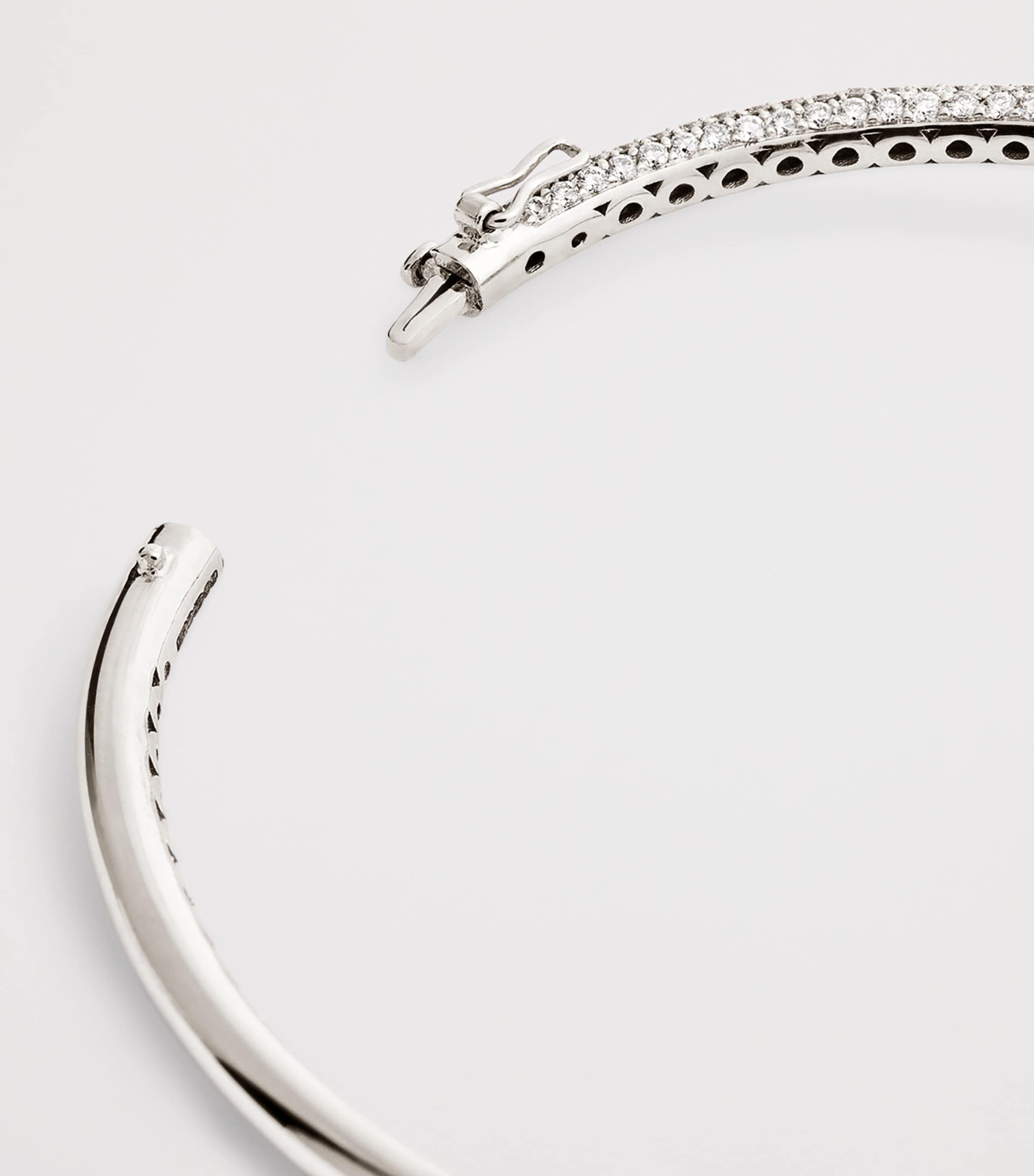 White Gold and Diamond The Legacy Knot Bangle WHITE GOLD Image 4