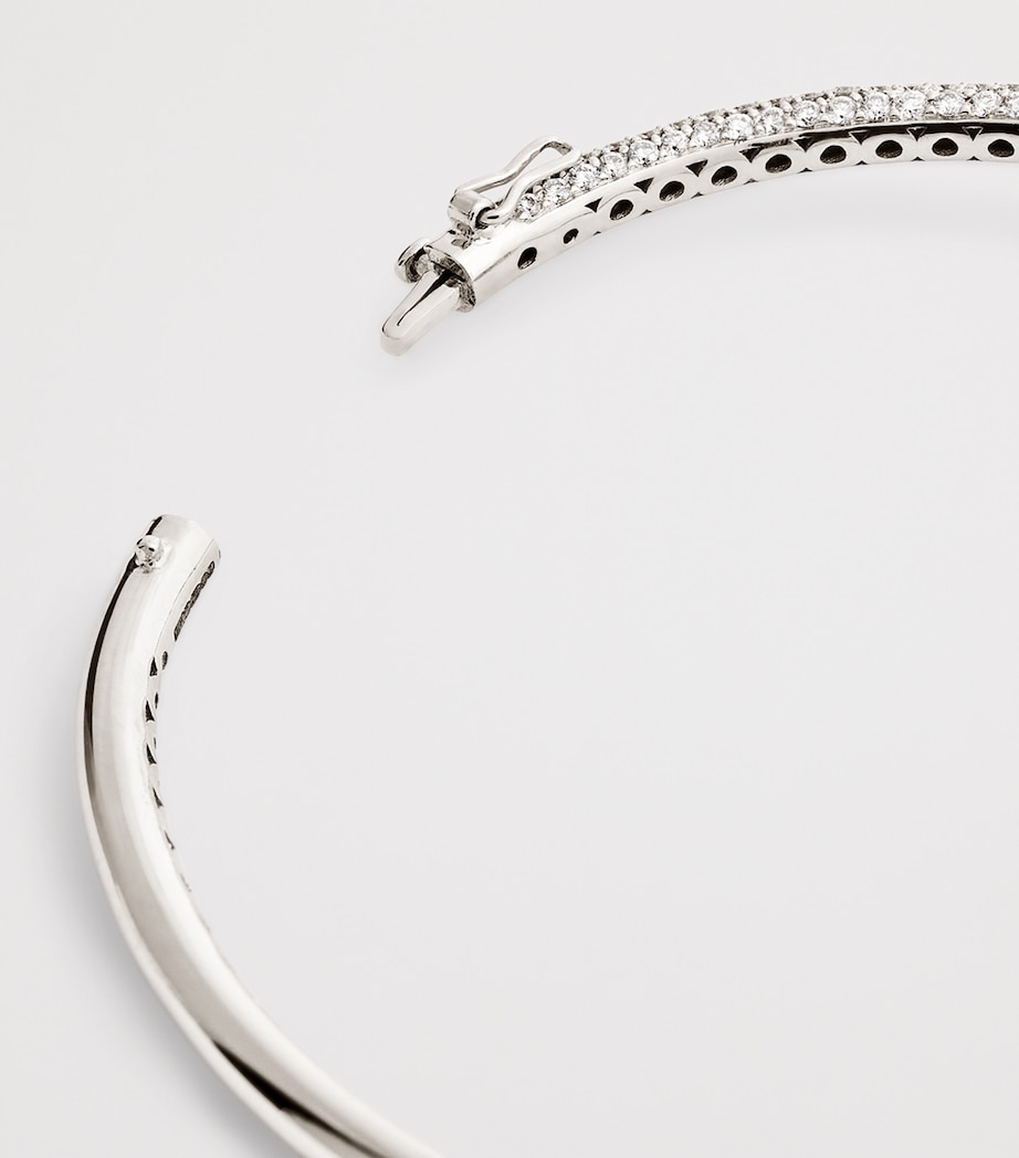 White Gold and Diamond The Legacy Knot Bangle WHITE GOLD Image 4