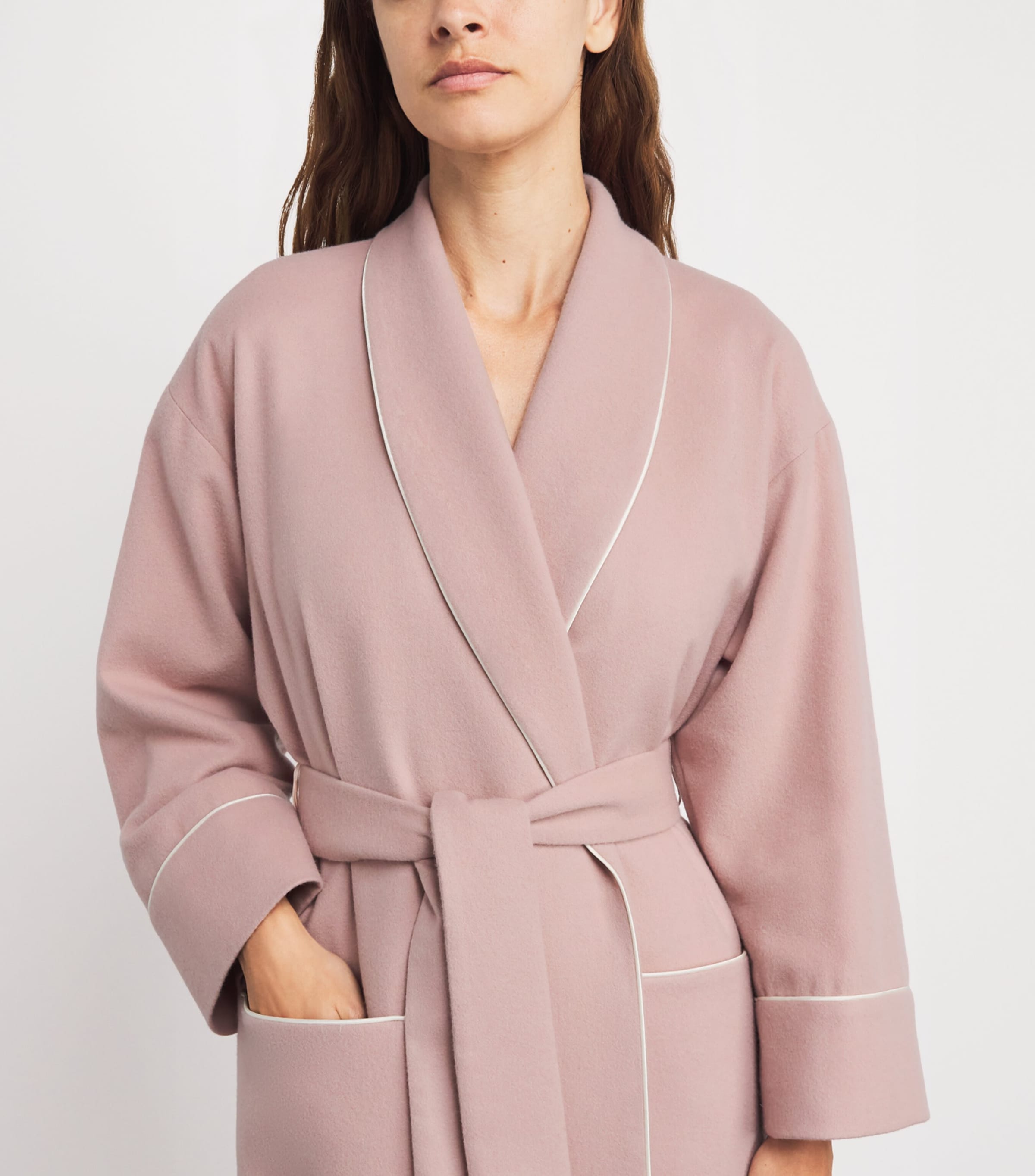 Cashmere Dressing Gown DUSTY PINK Image 6