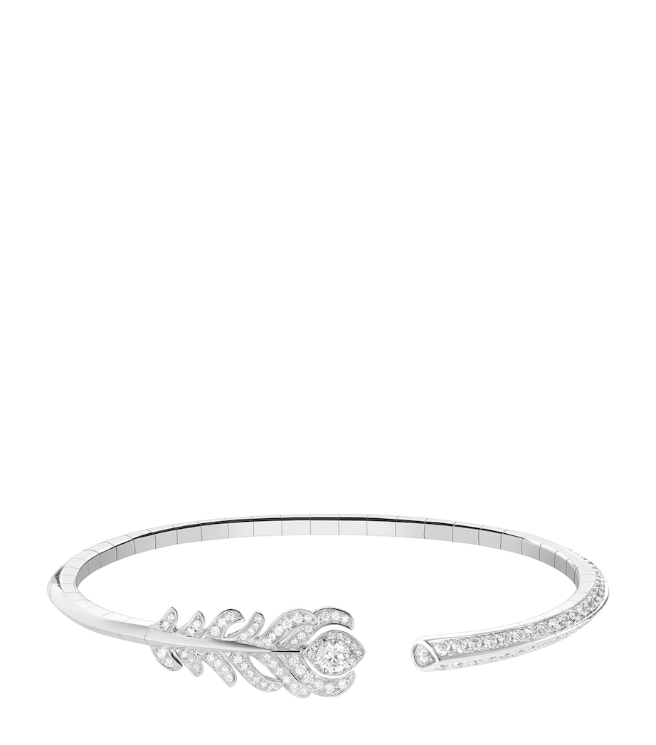 White Gold and Diamond Plume de Paon Bracelet WHITE GOLD Image 1