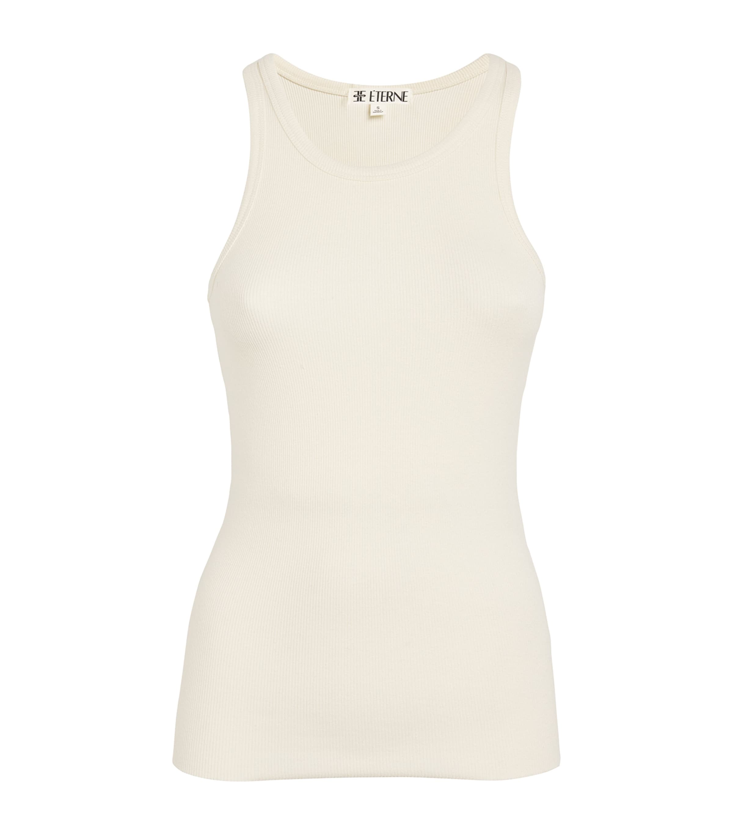 Éterne Cotton-modal Ribbed Tank Top In Neutral